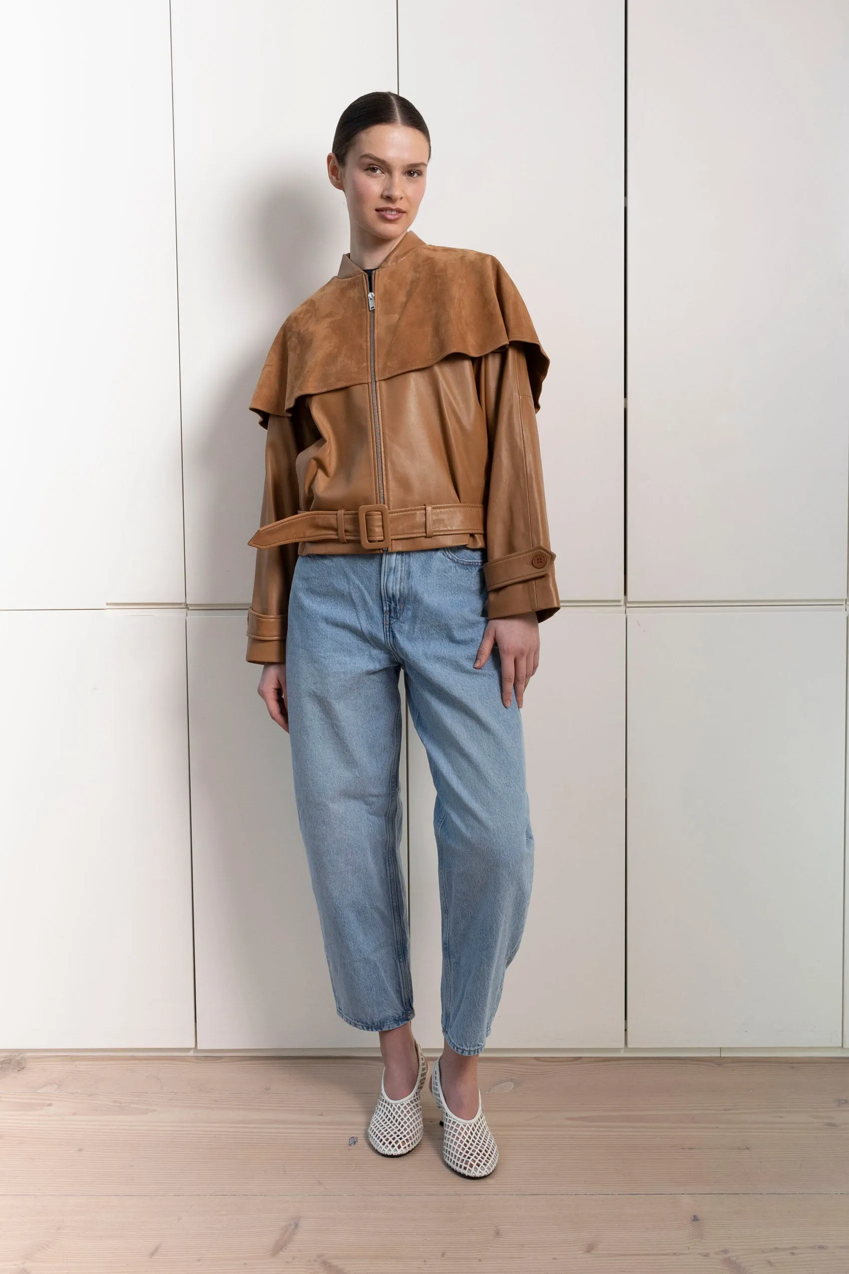 Rose Leather Jacket sold by DUCIE product image thumbnail 3