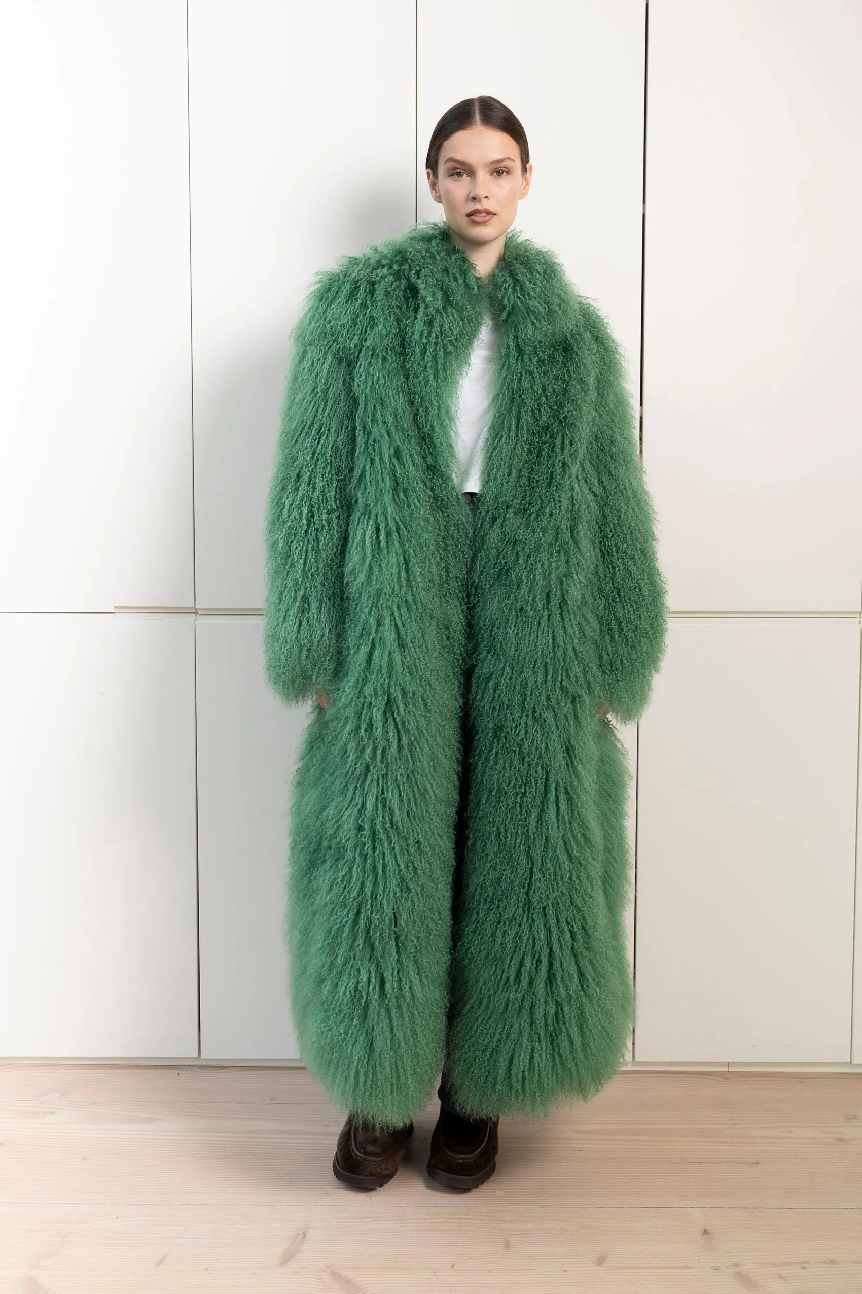 Faye Shearling Maxi Coat sold by DUCIE