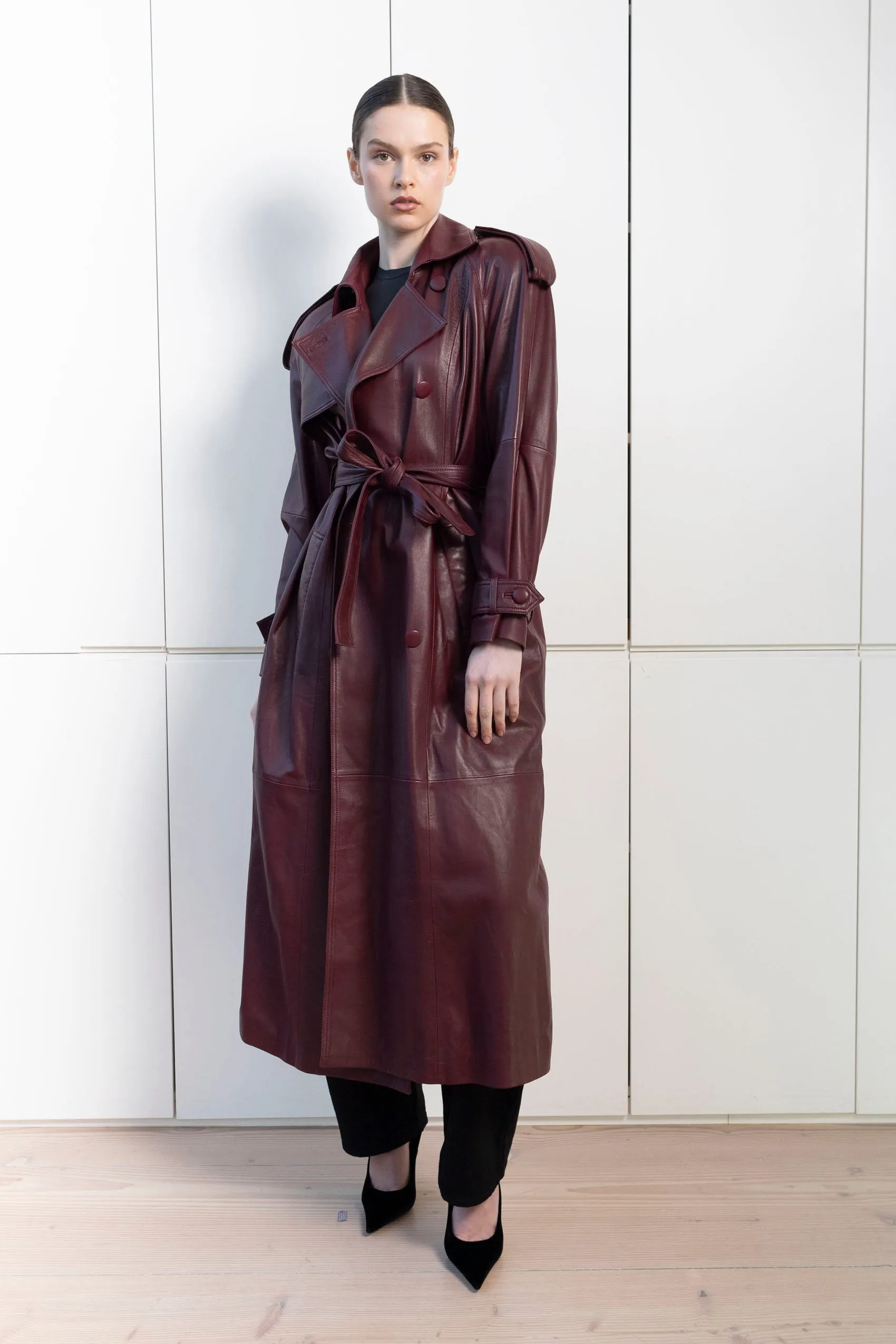 Ivy Leather Trench Coat sold by DUCIE
