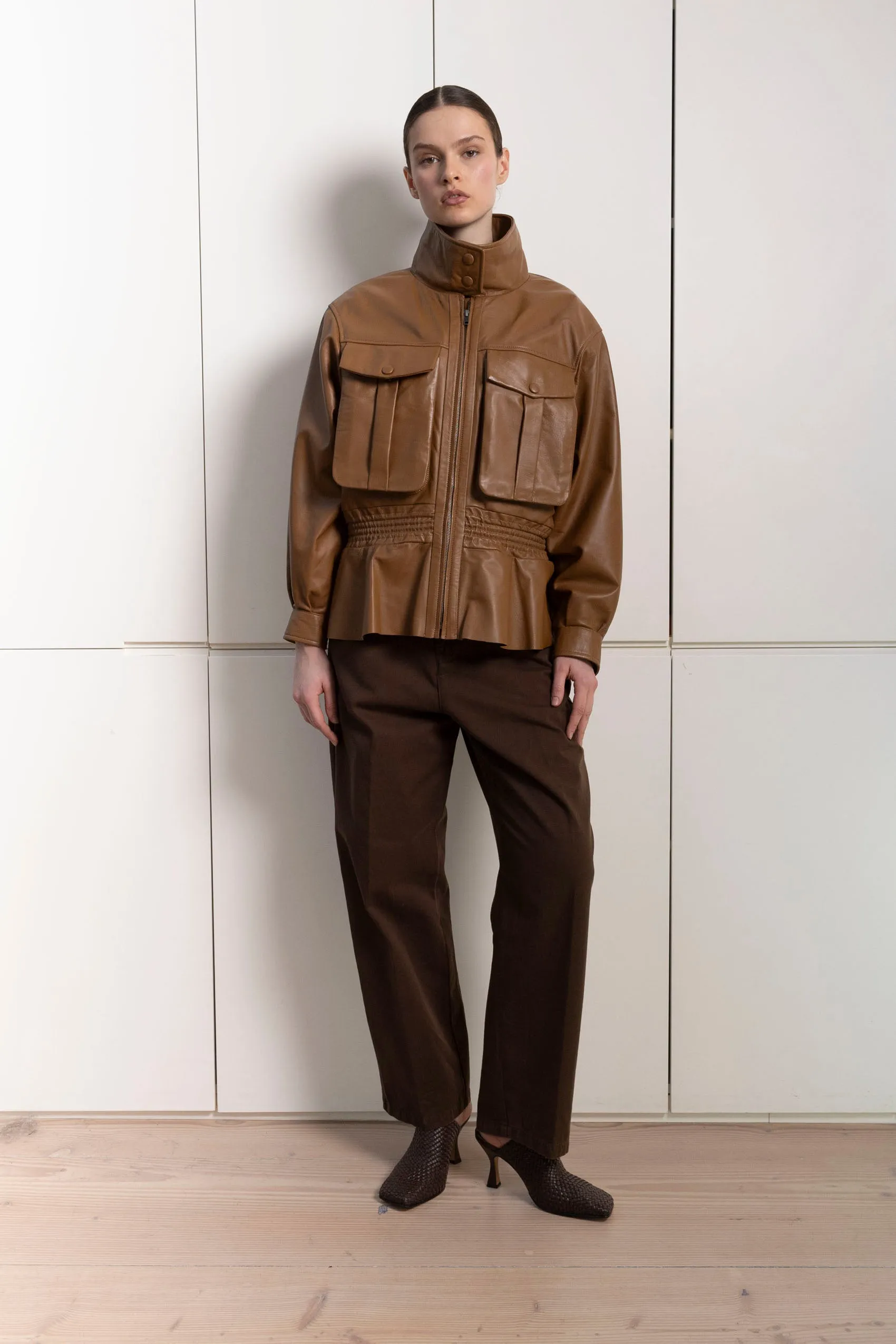 Hazel Leather Jacket sold by DUCIE