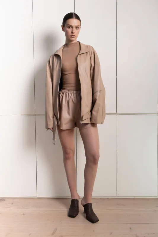 Demi Leather Jacket sold by DUCIE