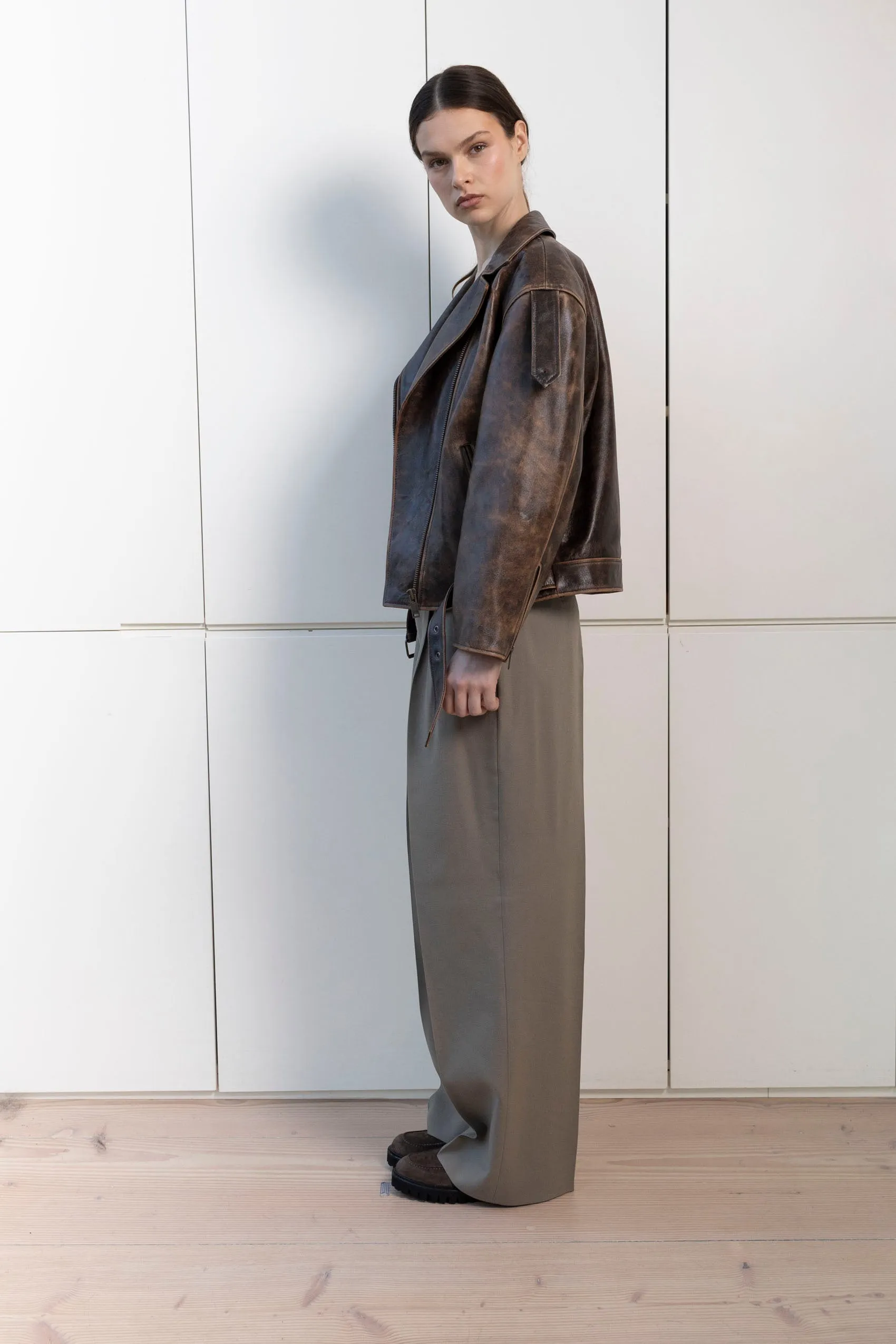 Samantha Leather Biker Jacket sold by DUCIE product image thumbnail 3