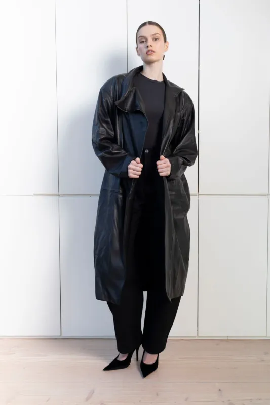 Layla Leather Coat made by DUCIE