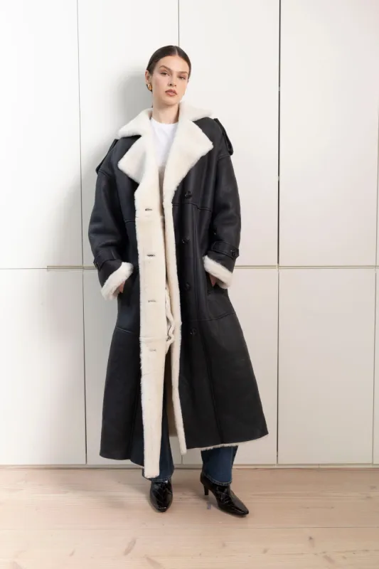 Evander Shearling Maxi Coat sold by DUCIE