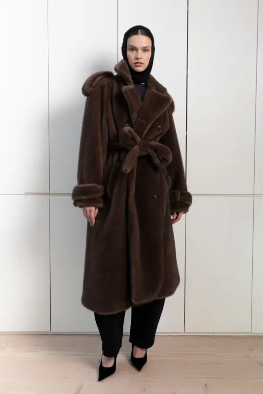 Thalia Faux Fur Coat sold by DUCIE