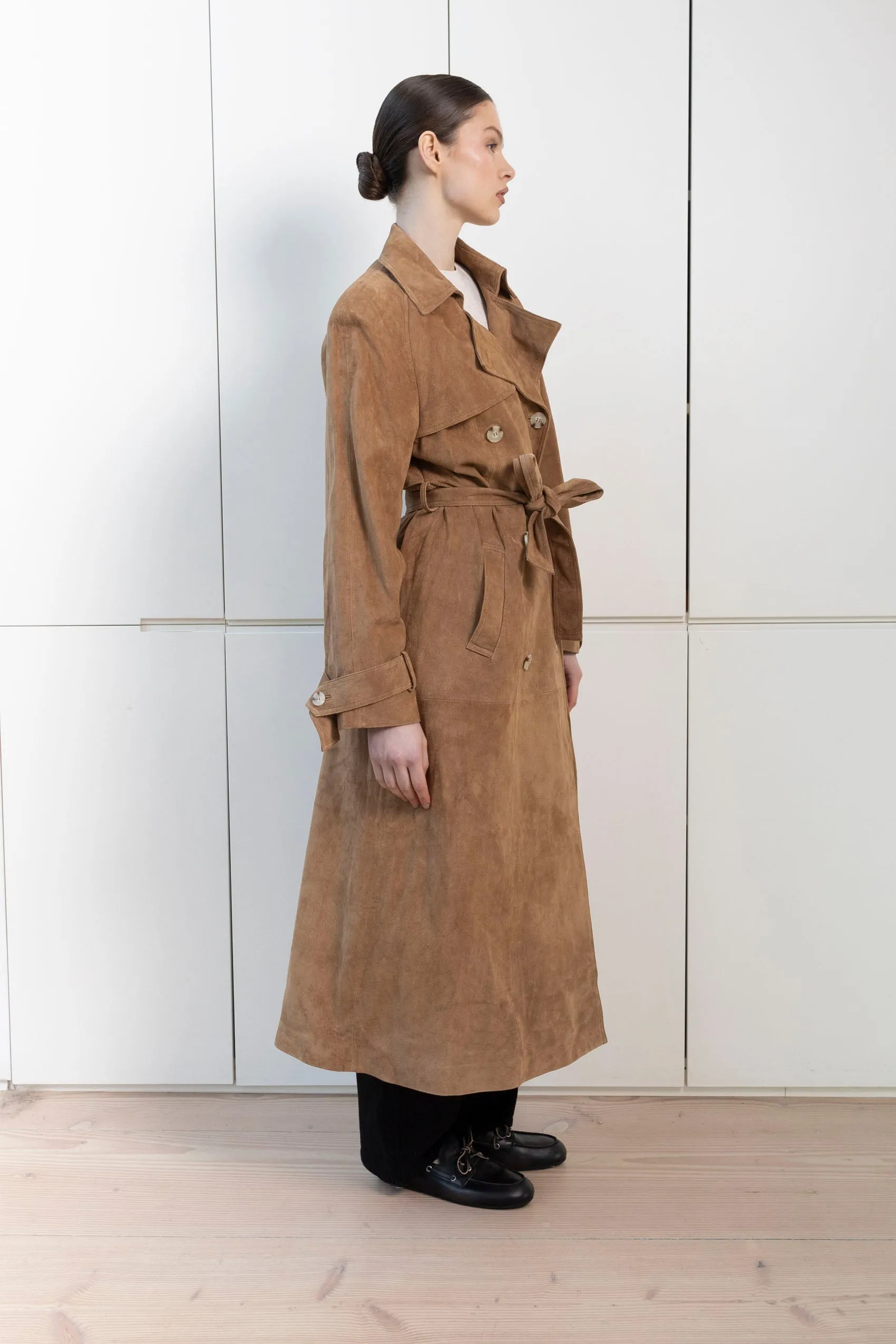 Corrin Suede Trench Coat sold by DUCIE product image thumbnail 2