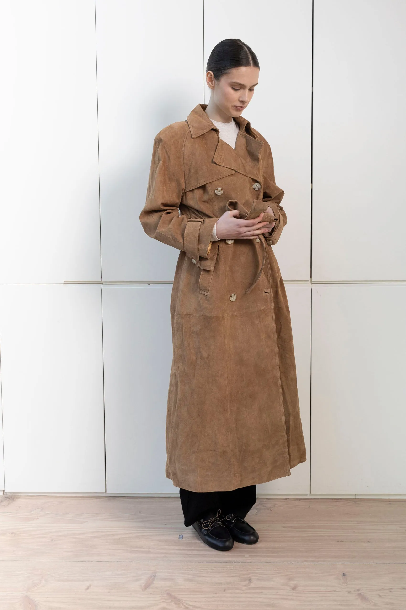 Corrin Suede Trench Coat sold by DUCIE product image thumbnail 3