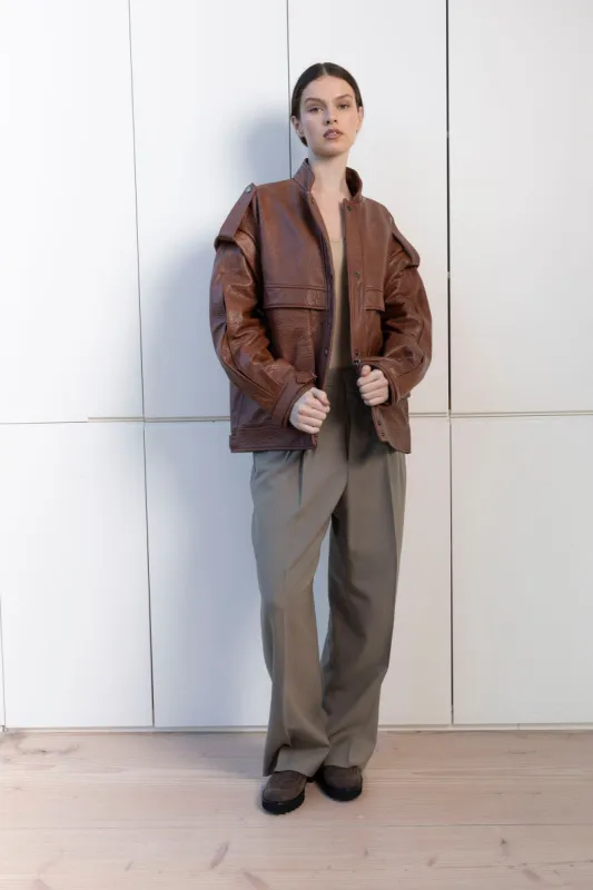 Opal Leather Jacket made by DUCIE