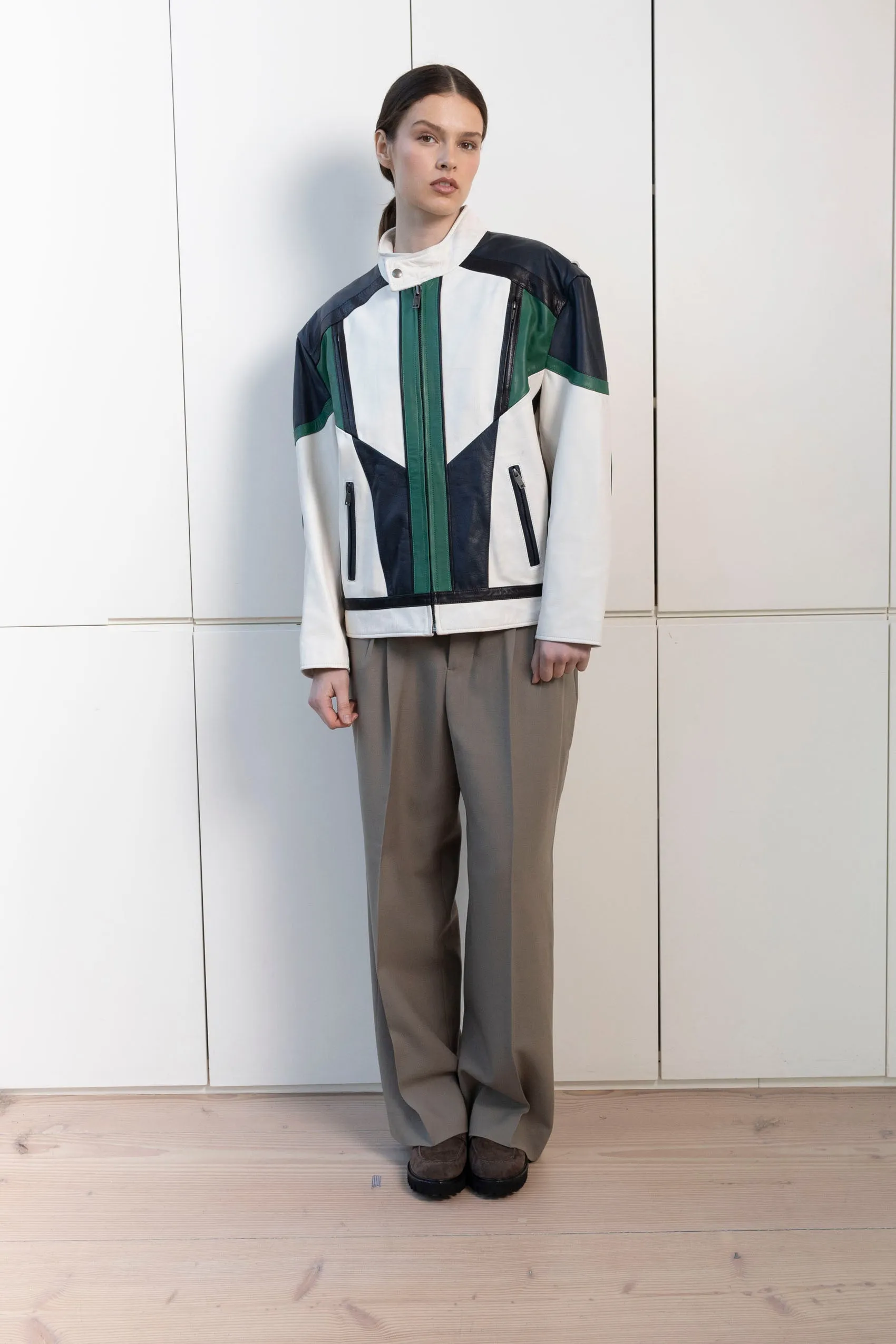 Lenny Leather Motorcycle Jacket sold by DUCIE