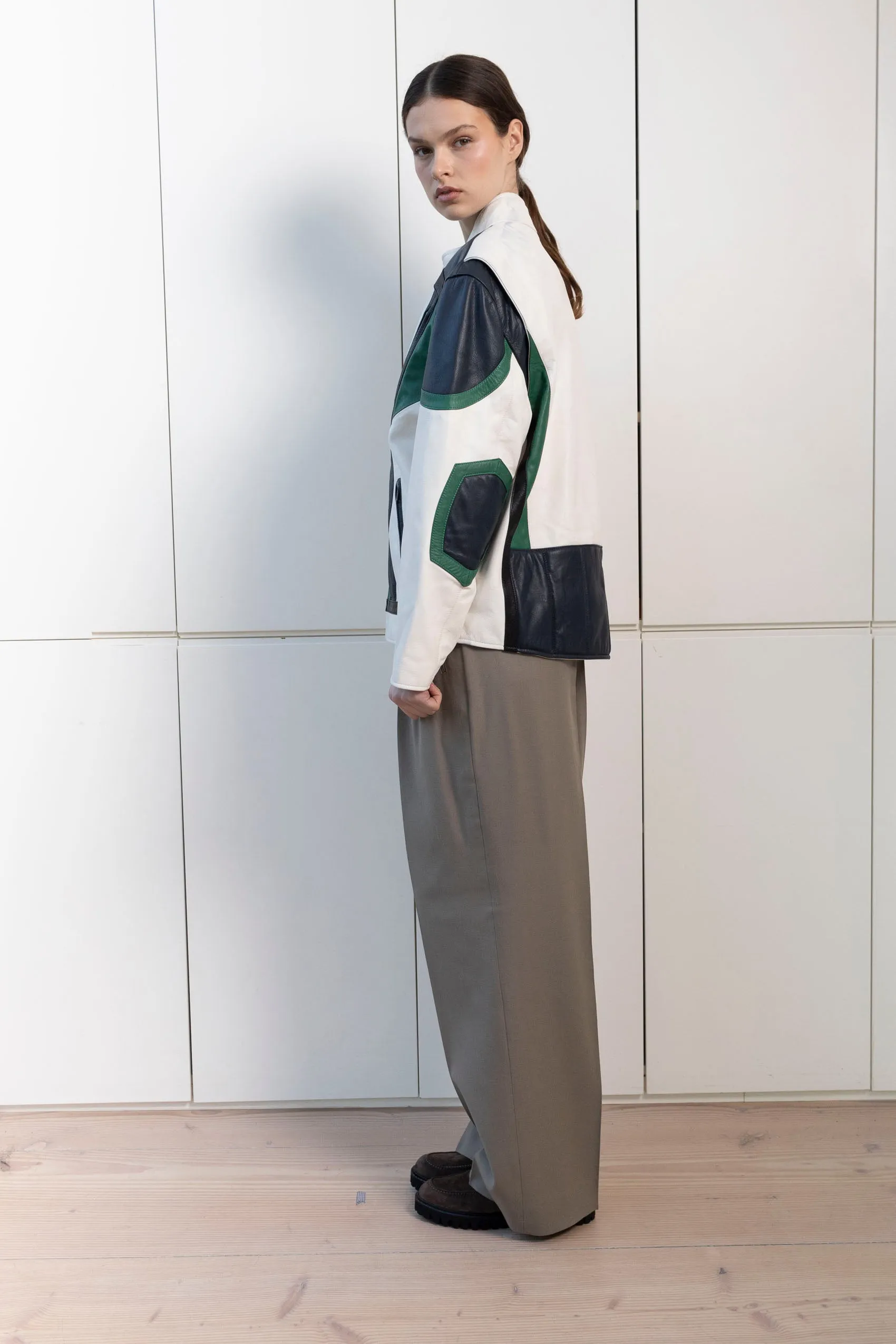 Lenny Leather Motorcycle Jacket sold by DUCIE product image thumbnail 2