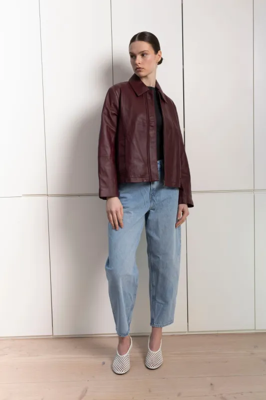 Sophie Leather Jacket sold by DUCIE