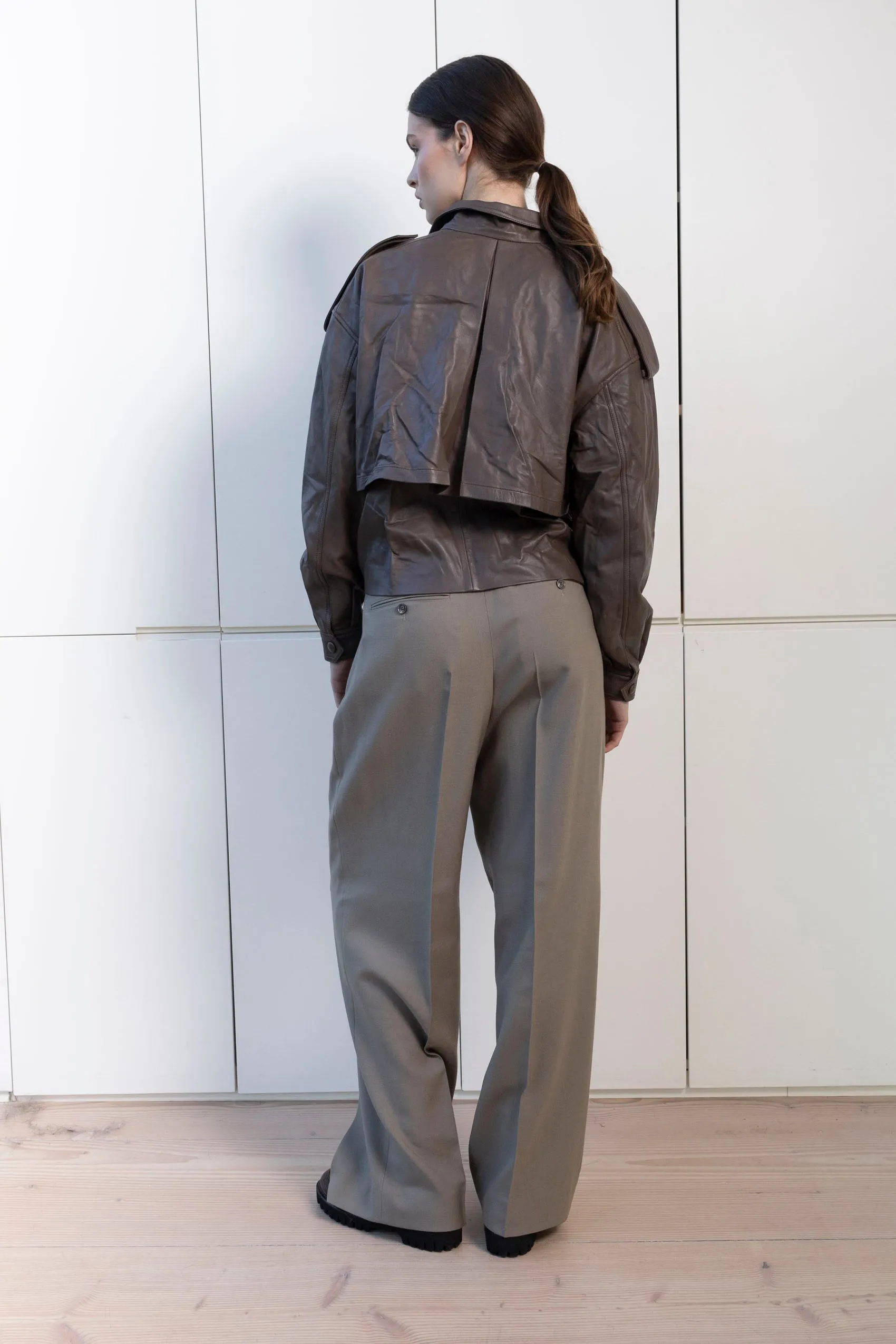 Serpa Plain Leather Jacket sold by DUCIE product image thumbnail 4