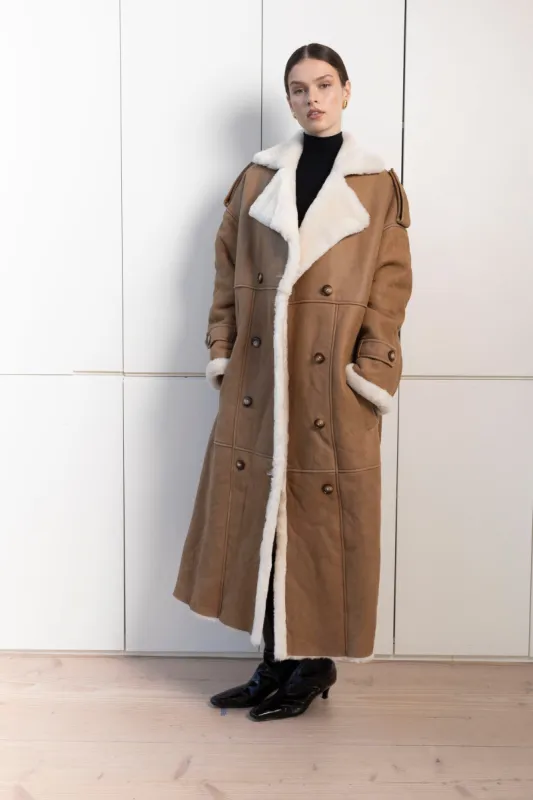 Evander Shearling Maxi Coat sold by DUCIE