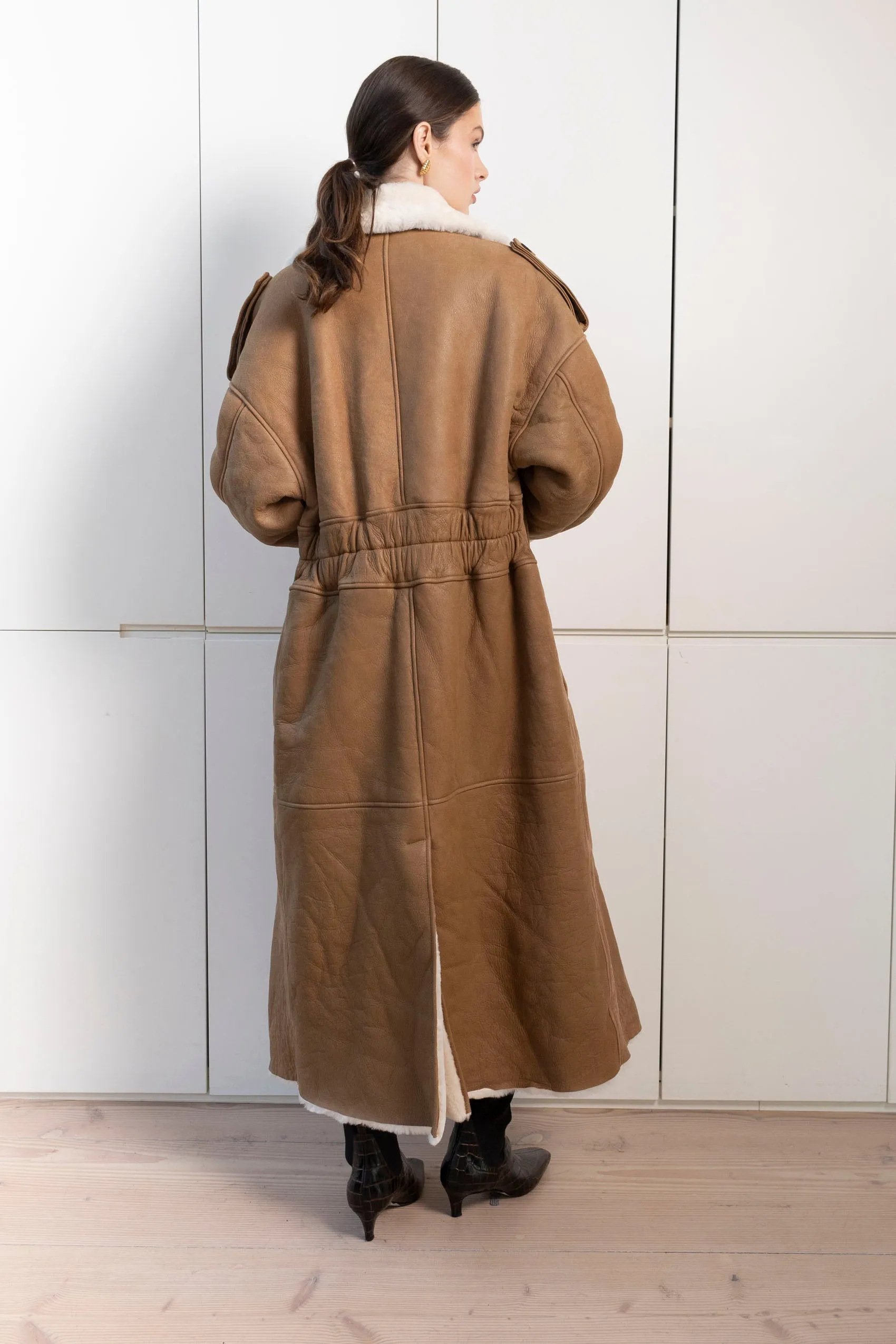 Evander Shearling Maxi Coat sold by DUCIE product image thumbnail 3