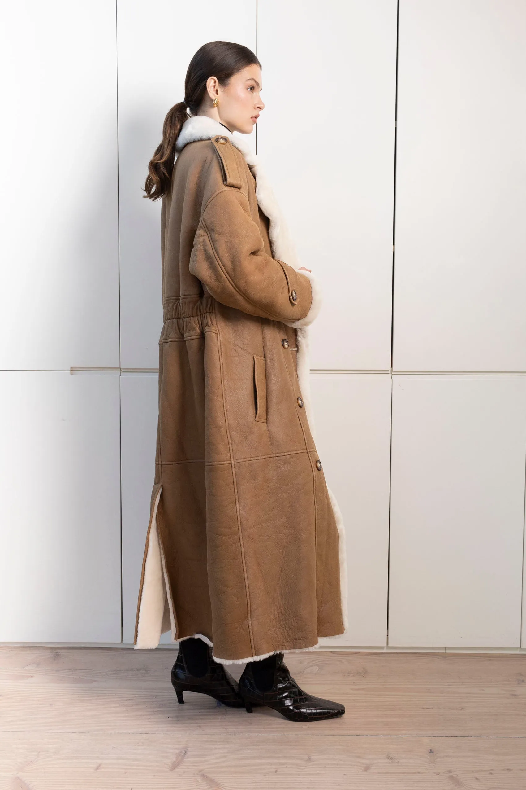 Evander Shearling Maxi Coat sold by DUCIE product image thumbnail 2