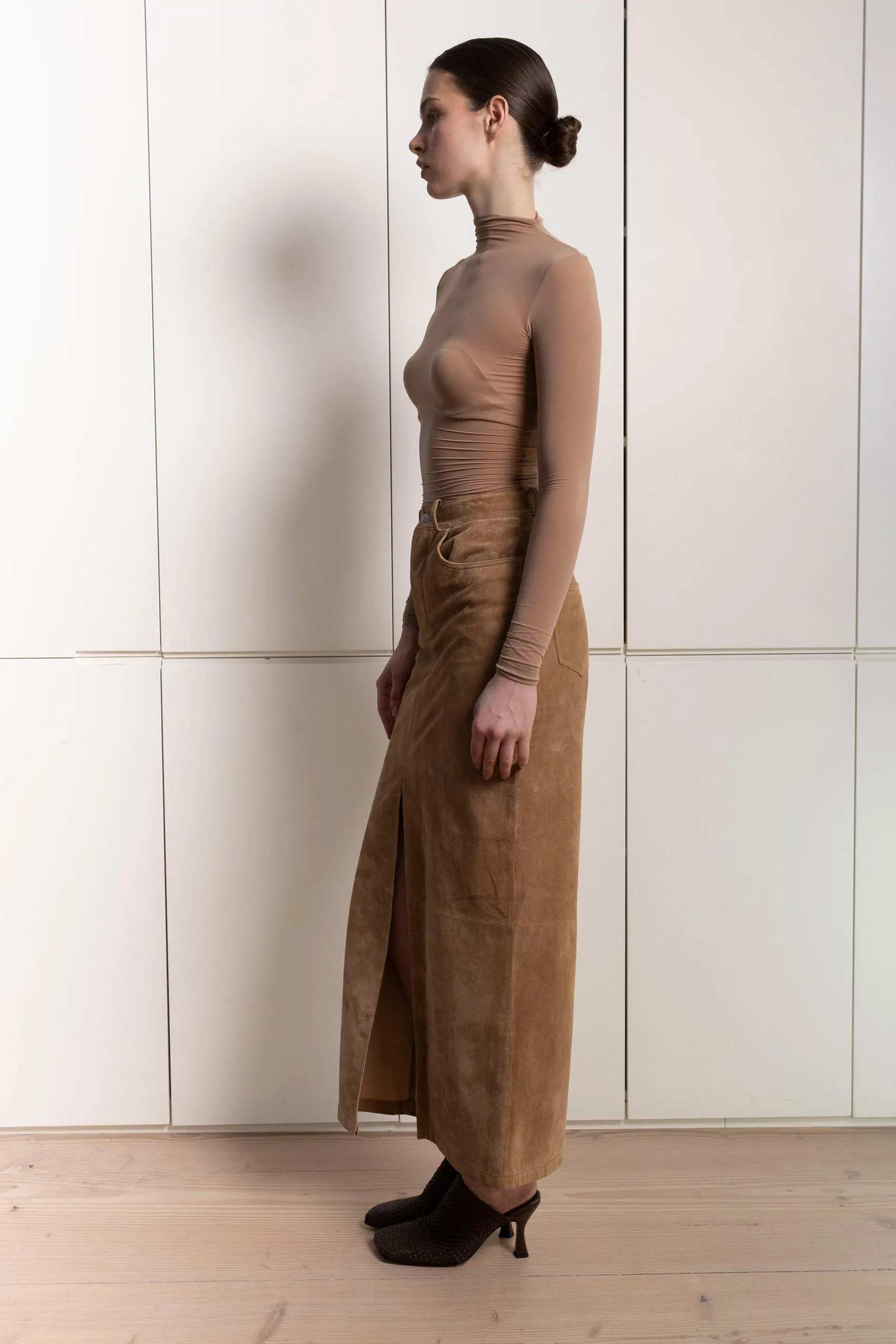 Chicago Suede Maxi Skirt sold by DUCIE product image thumbnail 3