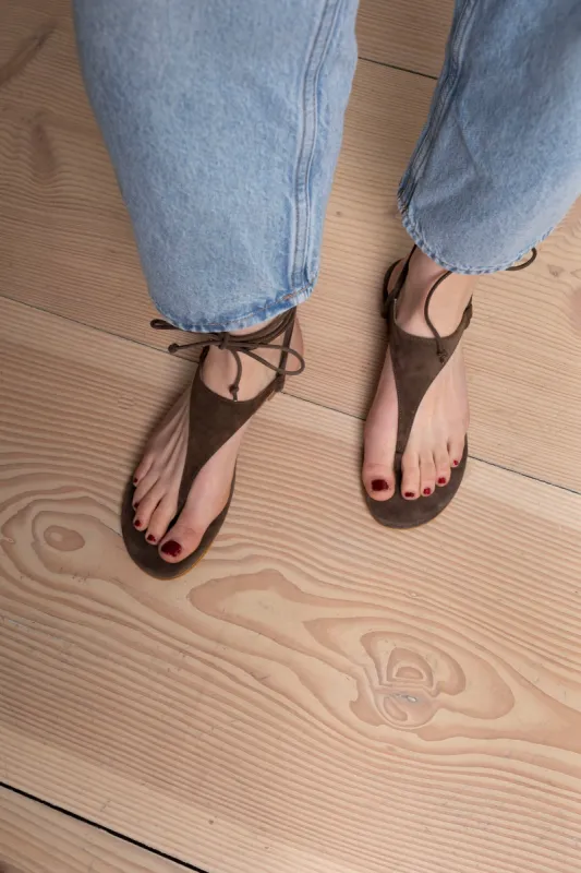 Leia Suede Sandals made by DUCIE