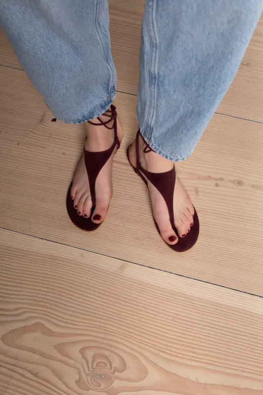 Leia Suede Sandals made by DUCIE