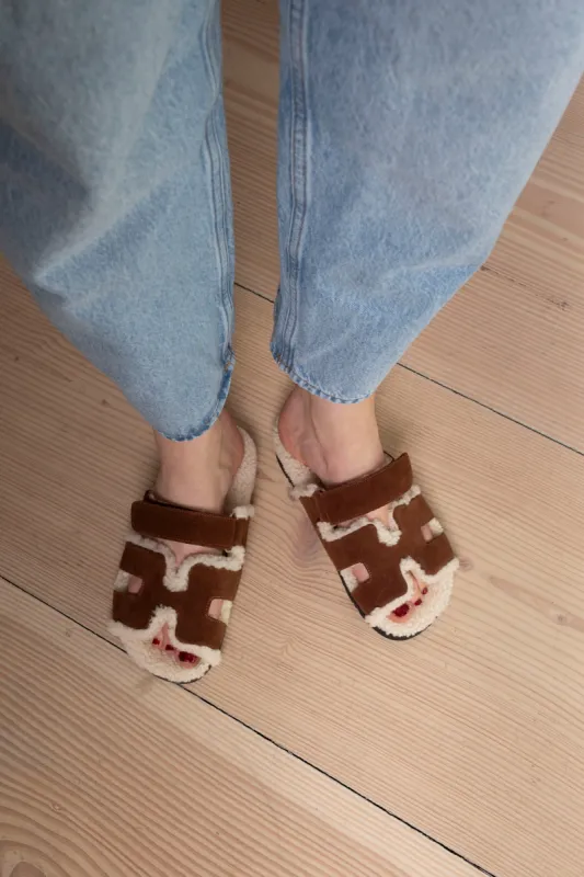 Harley Shearling Sandals made by DUCIE