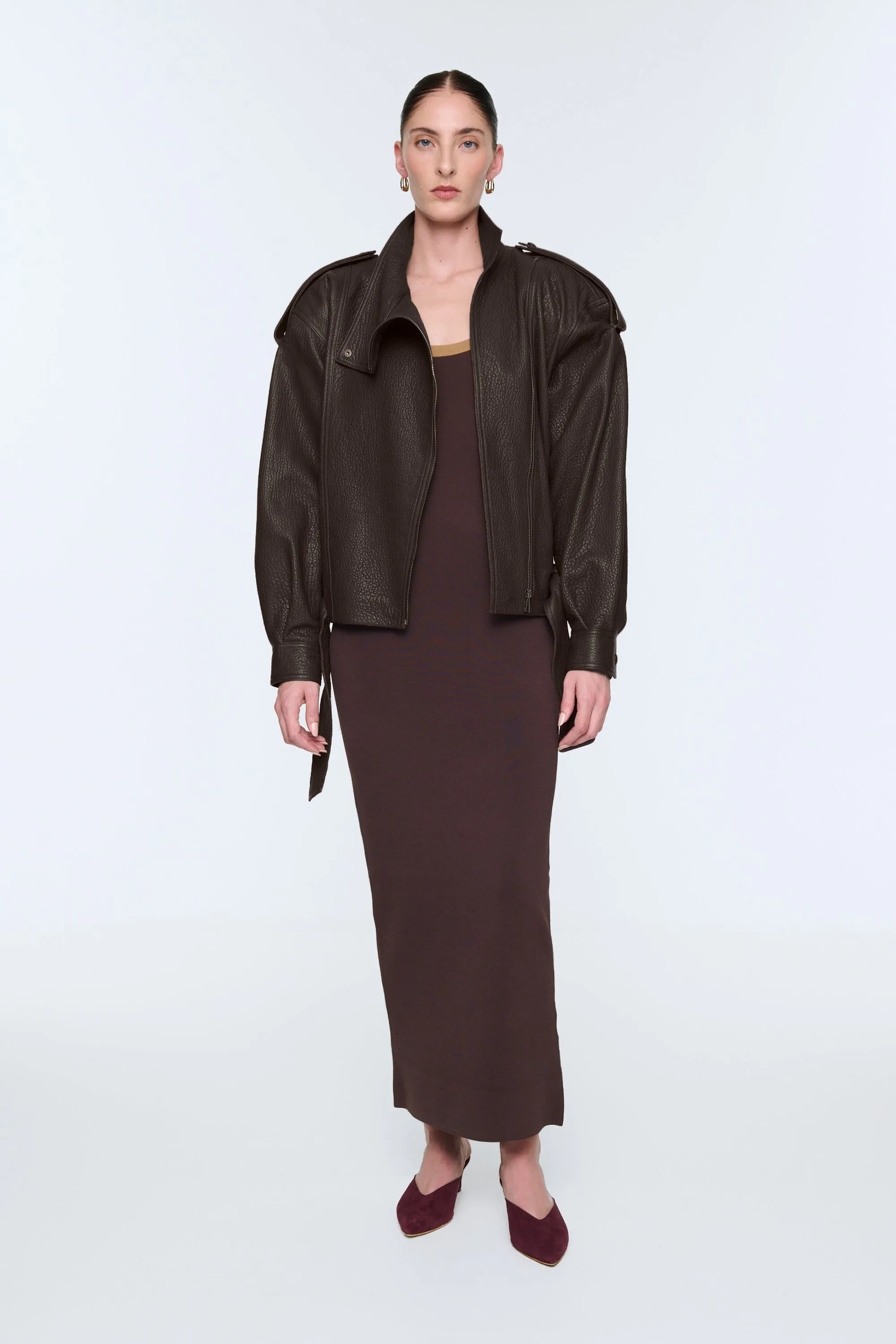 Serpa Grained Leather Jacket sold by DUCIE