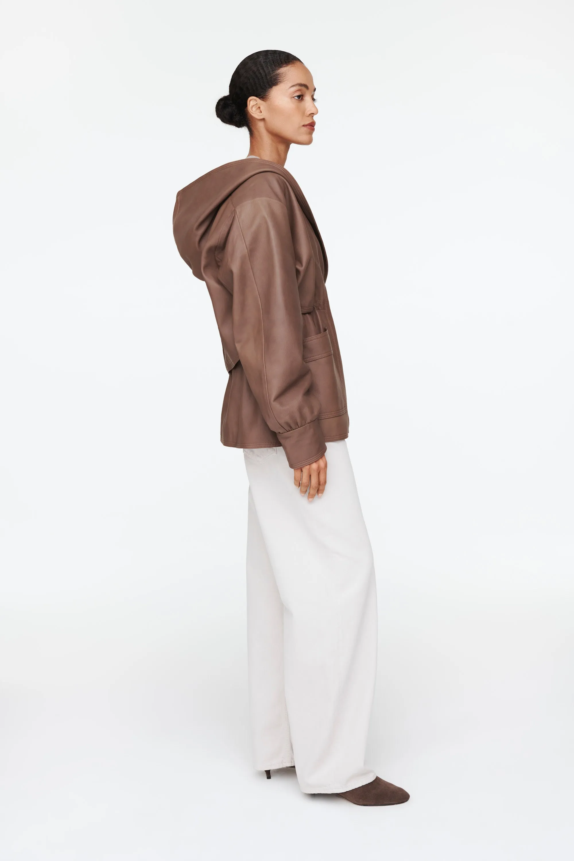 Alice Leather Hooded Jacket sold by DUCIE product image thumbnail 2