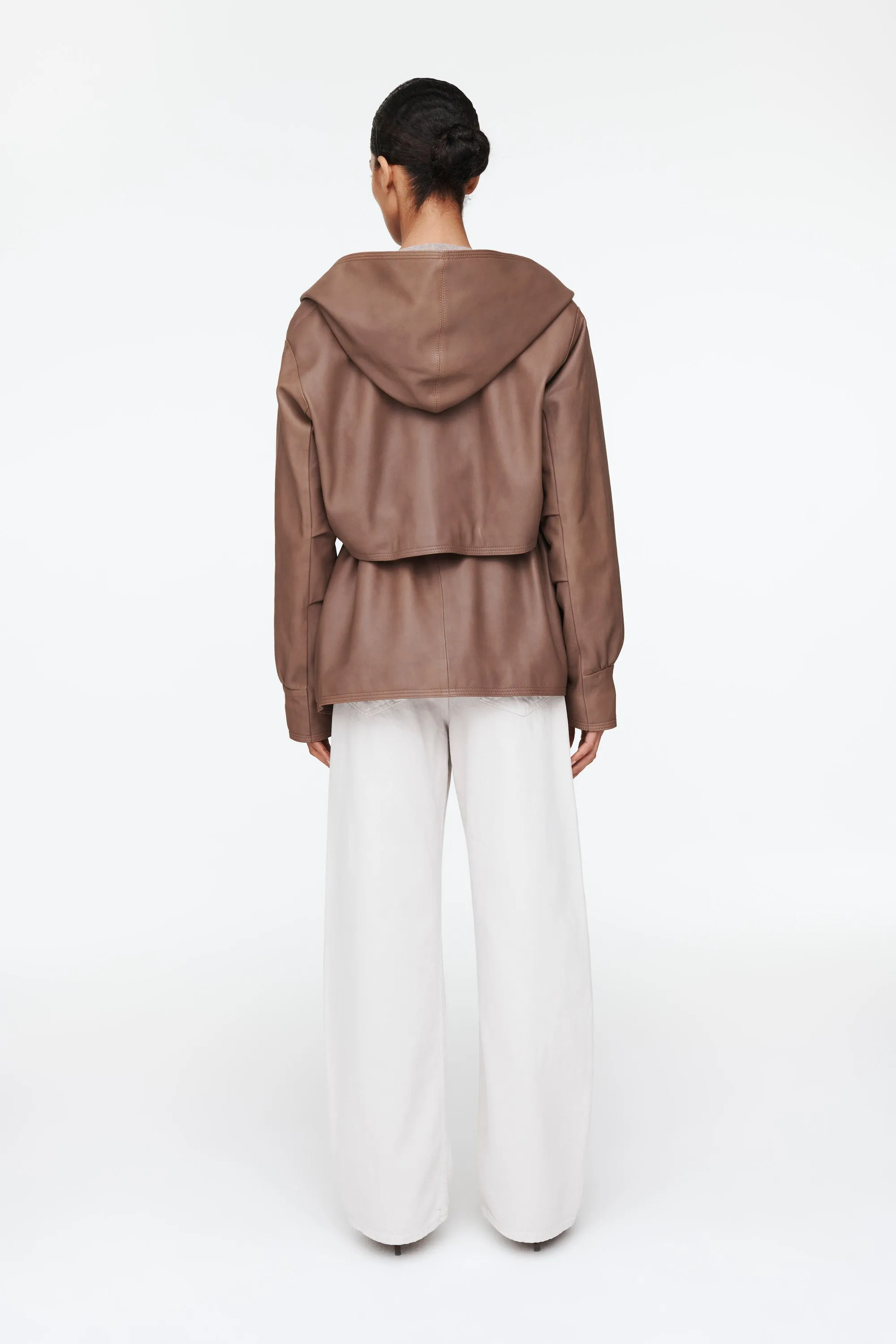 Alice Leather Hooded Jacket sold by DUCIE product image thumbnail 5