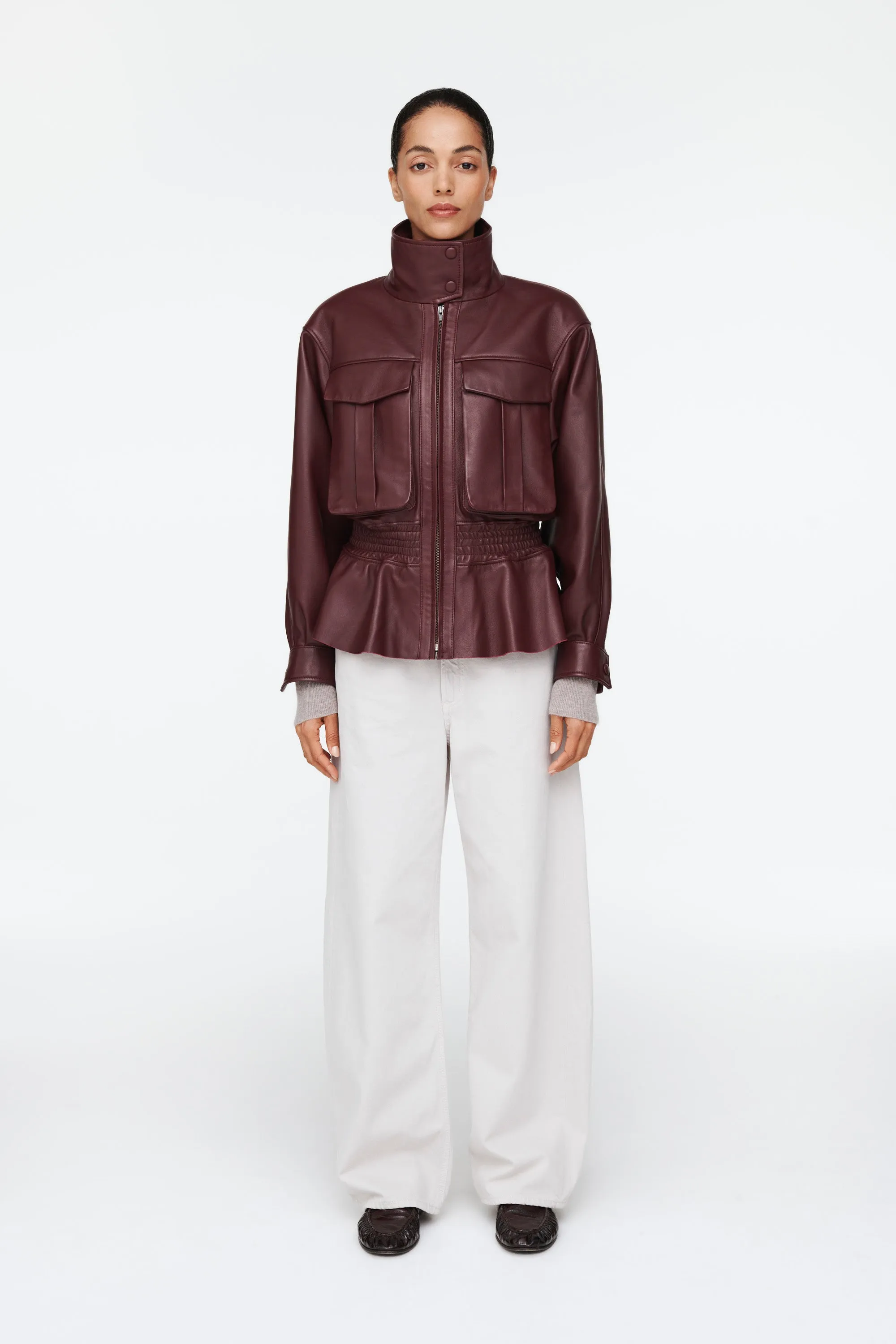 Hazel Leather Jacket sold by DUCIE