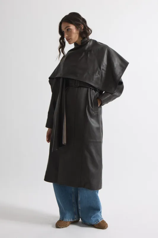 Nina Leather Coat sold by DUCIE