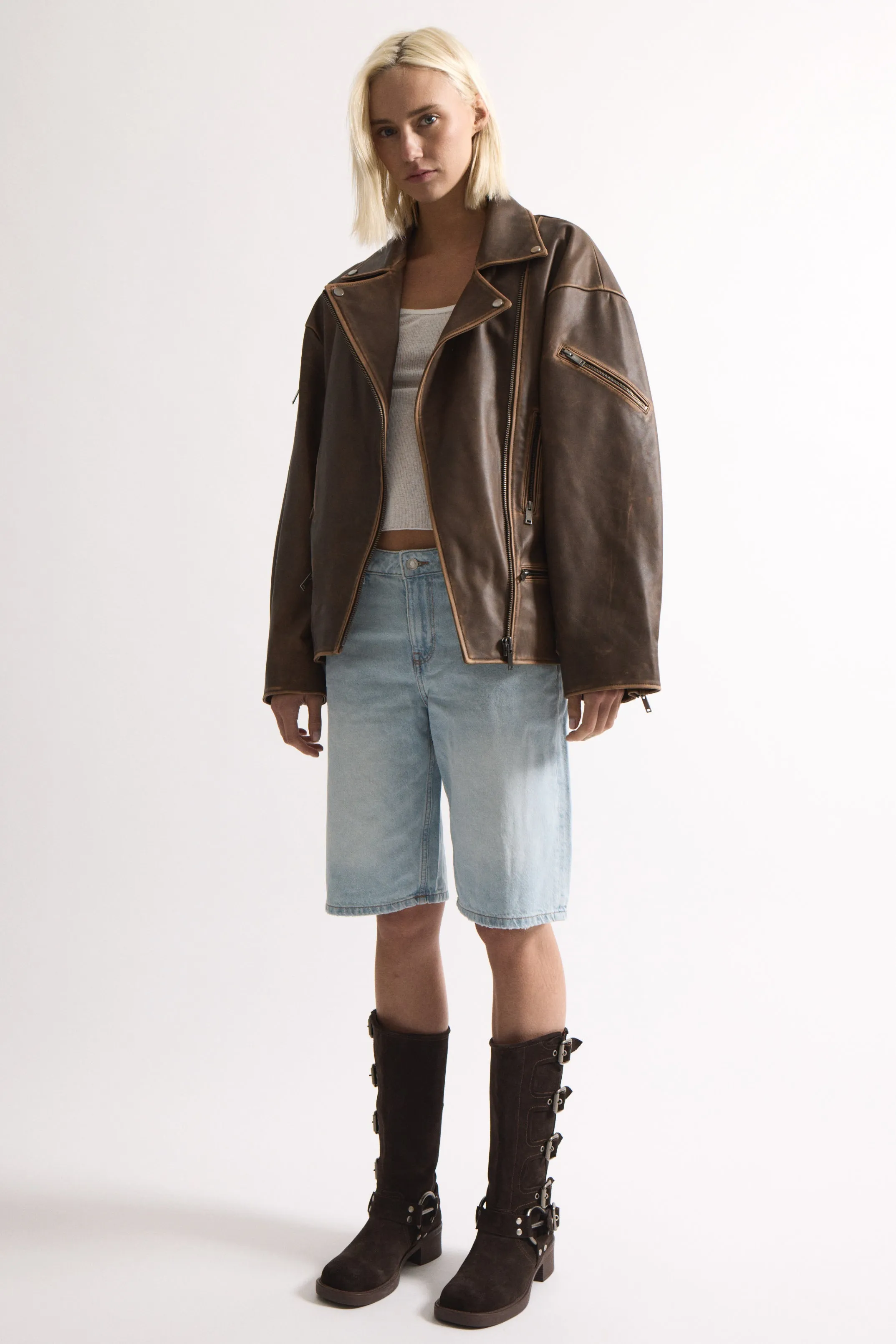 Samantha Leather Jacket sold by DUCIE