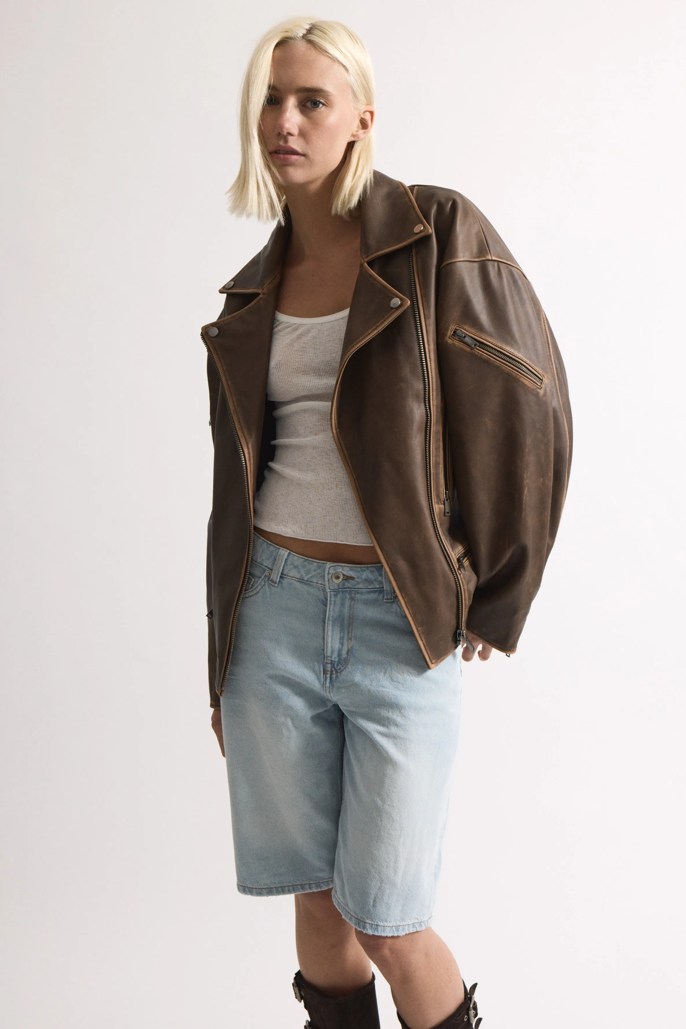 Samantha Leather Jacket sold by DUCIE product image thumbnail 5