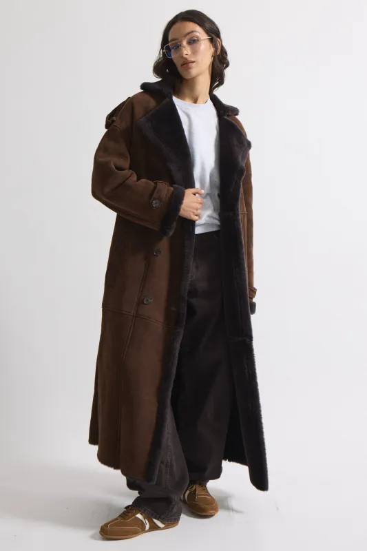 Evander Shearling Maxi Coat sold by DUCIE