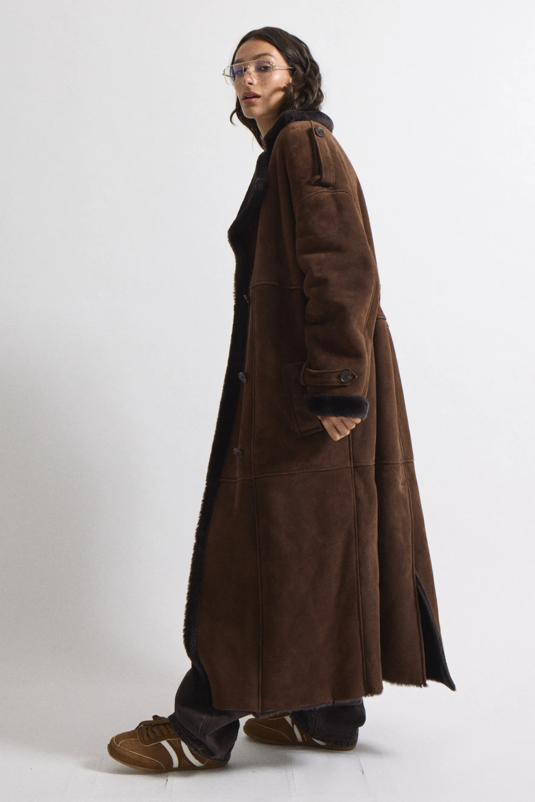 Evander Shearling Maxi Coat sold by DUCIE product image thumbnail 4