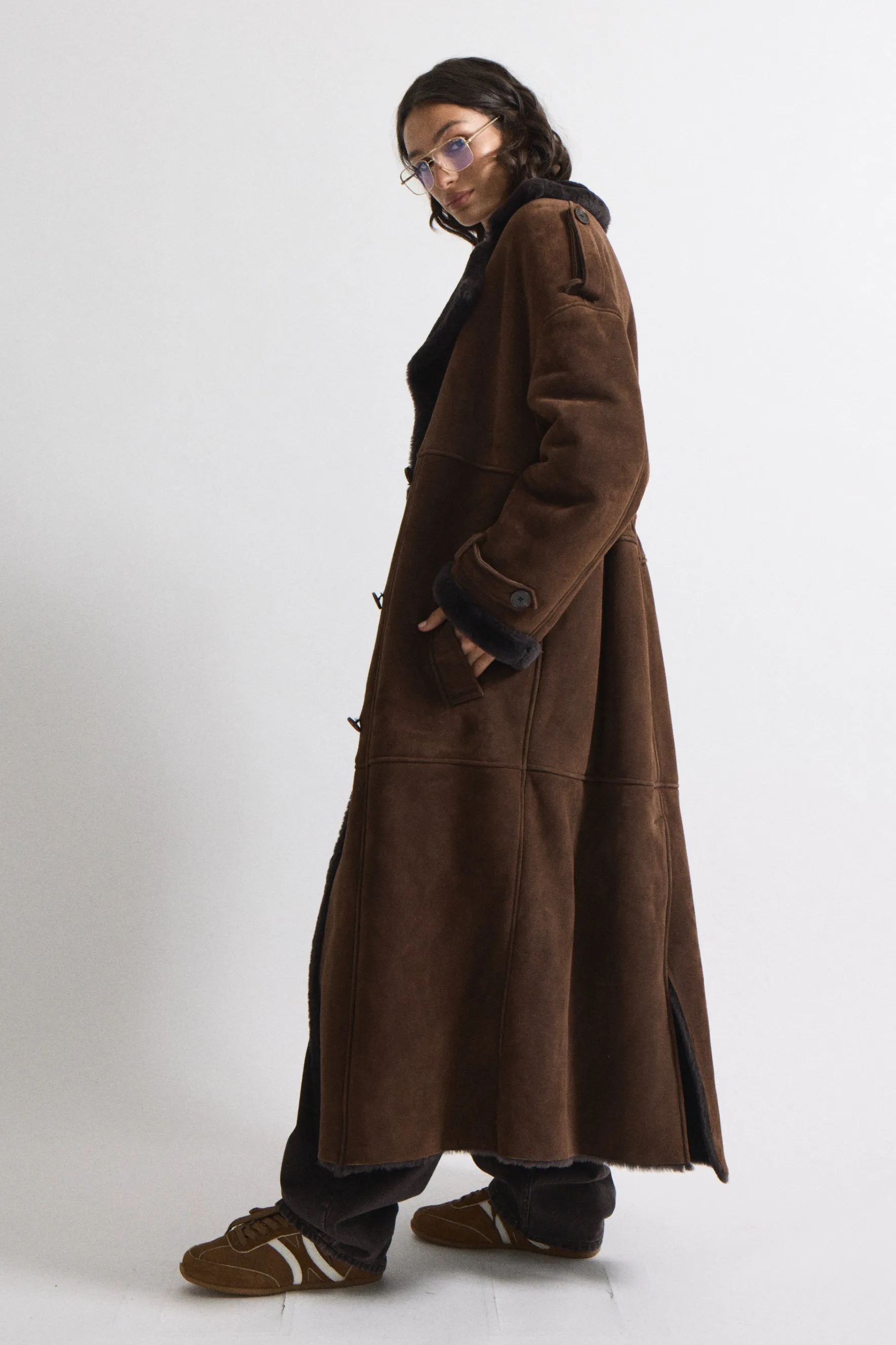 Evander Shearling Maxi Coat sold by DUCIE product image thumbnail 3