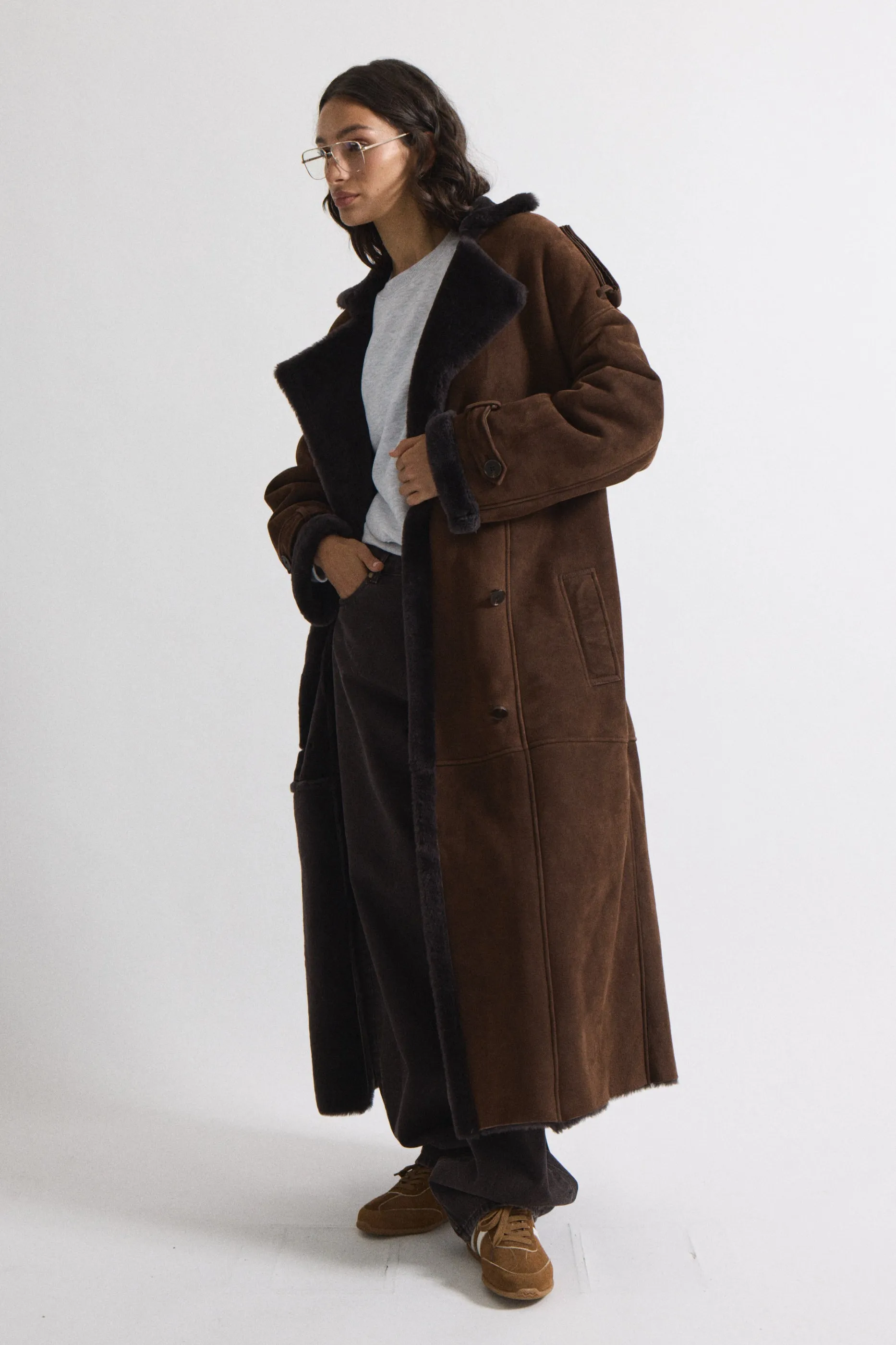 Evander Shearling Maxi Coat sold by DUCIE product image thumbnail 2