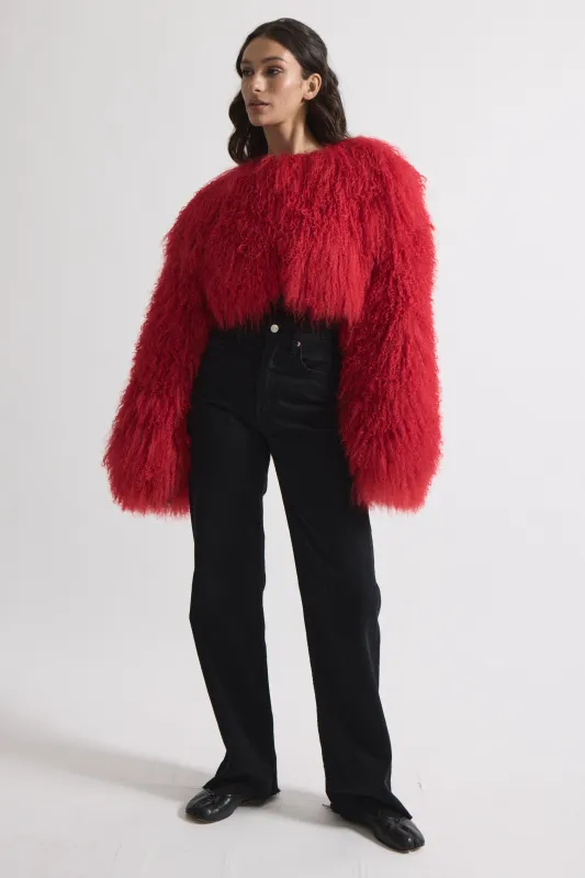 Becca Cropped Shearling Jacket sold by DUCIE
