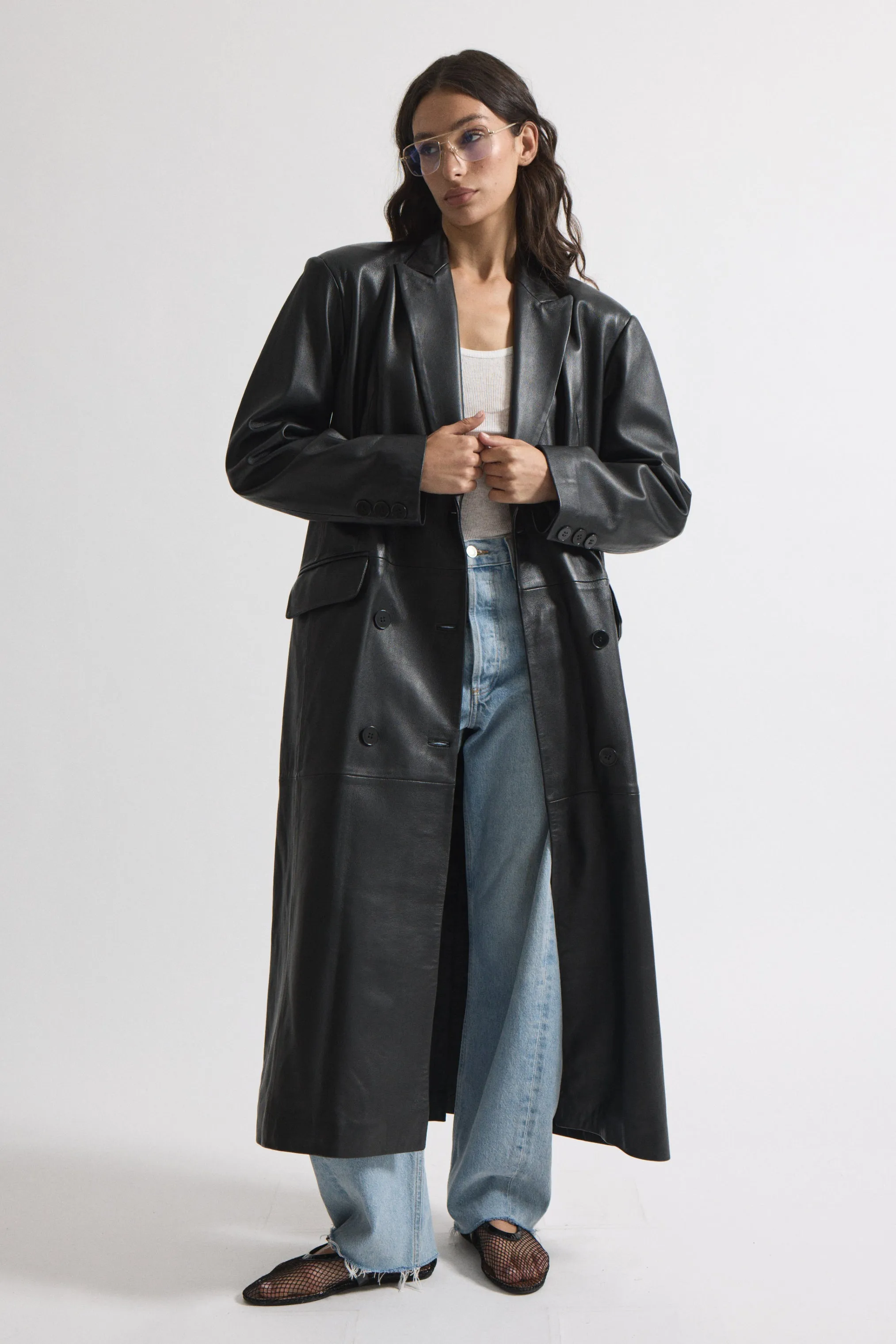 Aggie Leather Trench sold by DUCIE product image thumbnail 2
