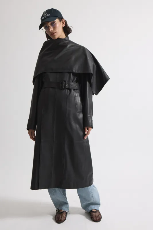 Nina Leather Coat sold by DUCIE