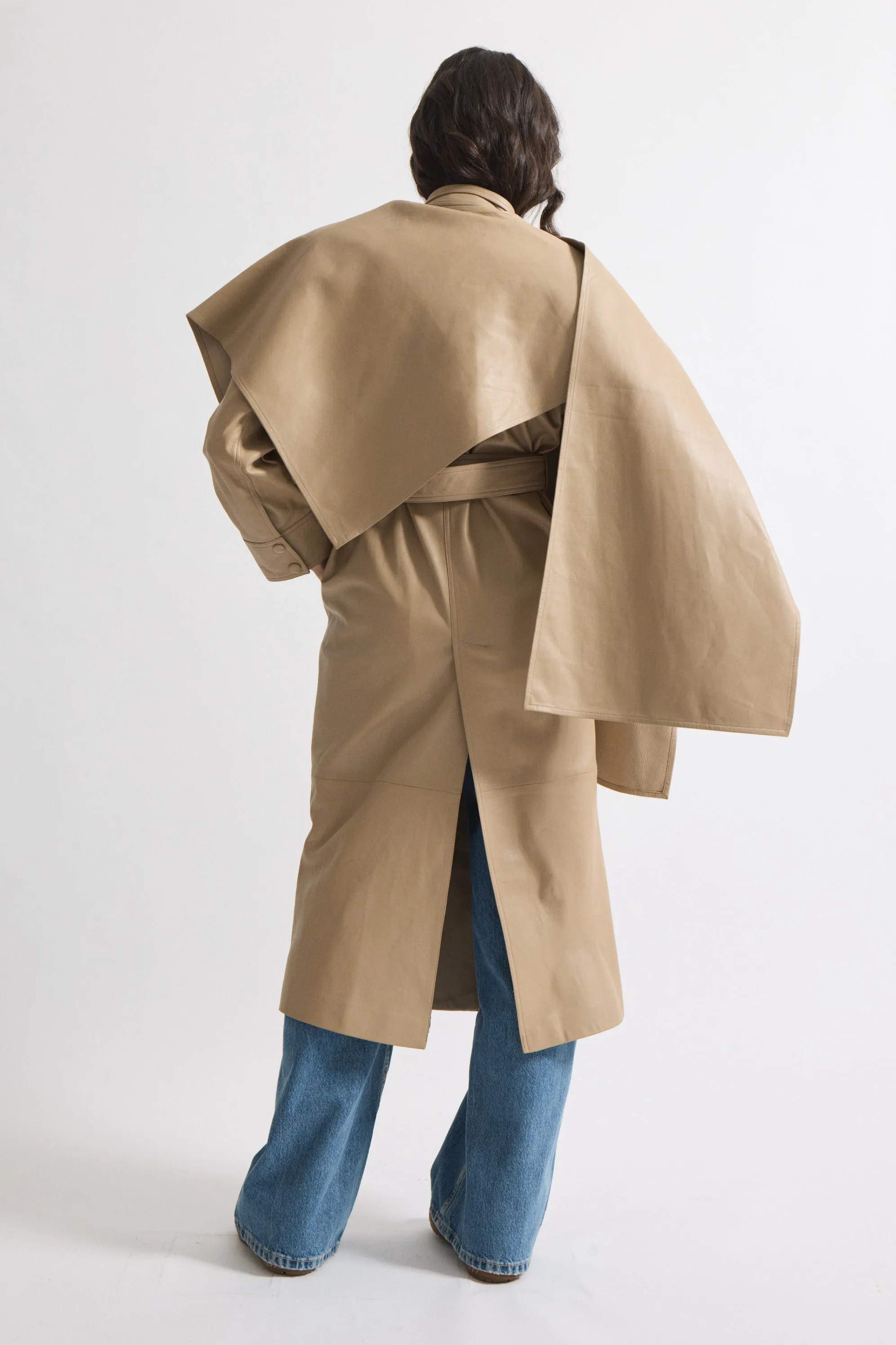 Nina Leather Coat sold by DUCIE product image thumbnail 4