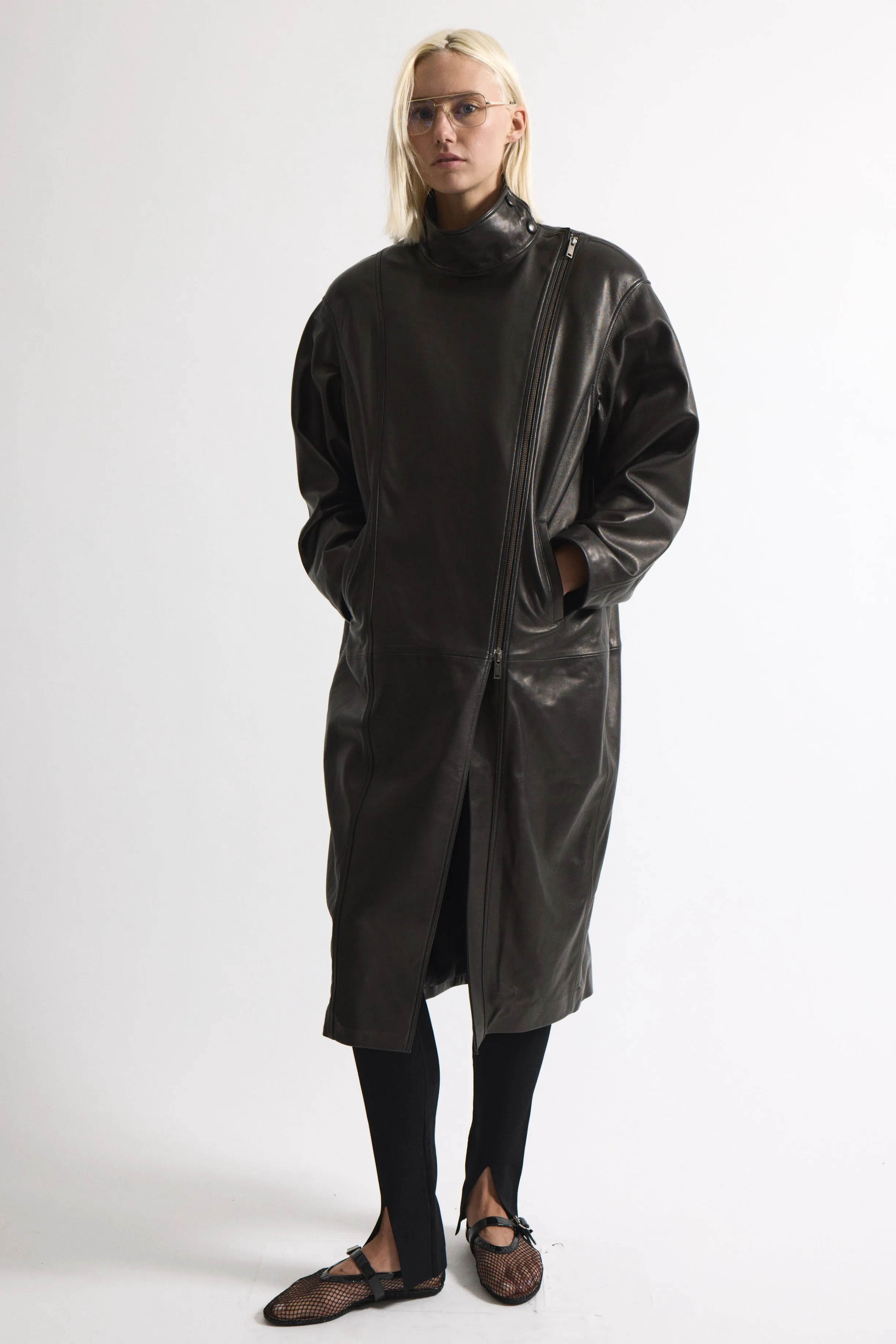 Layla Leather Coat sold by DUCIE product image thumbnail 2