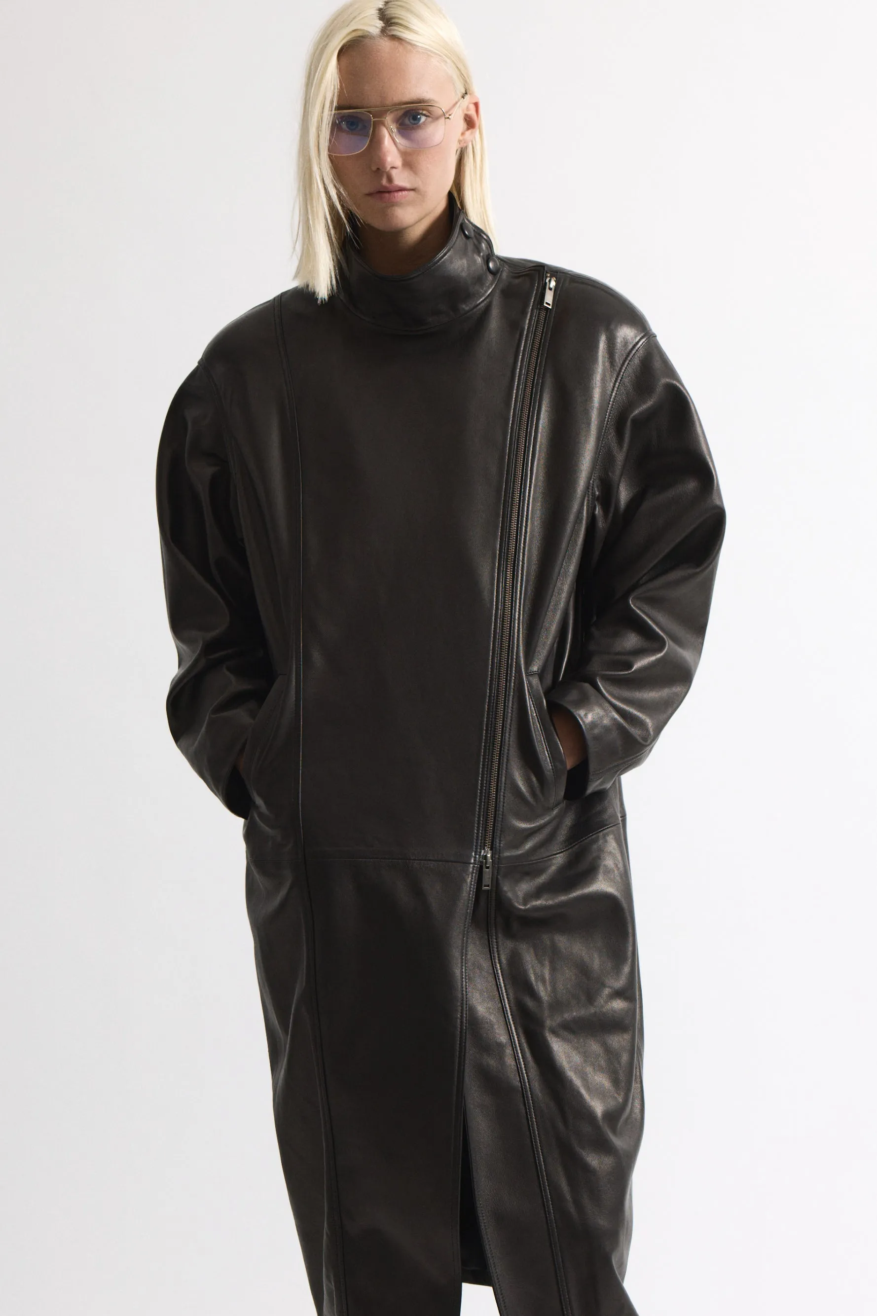 Layla Leather Coat sold by DUCIE