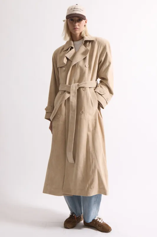 Corrin Suede Trench sold by DUCIE