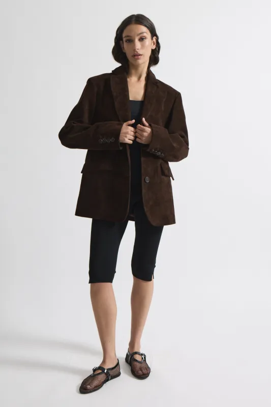 Amanda Suede Suit Jacket made by DUCIE