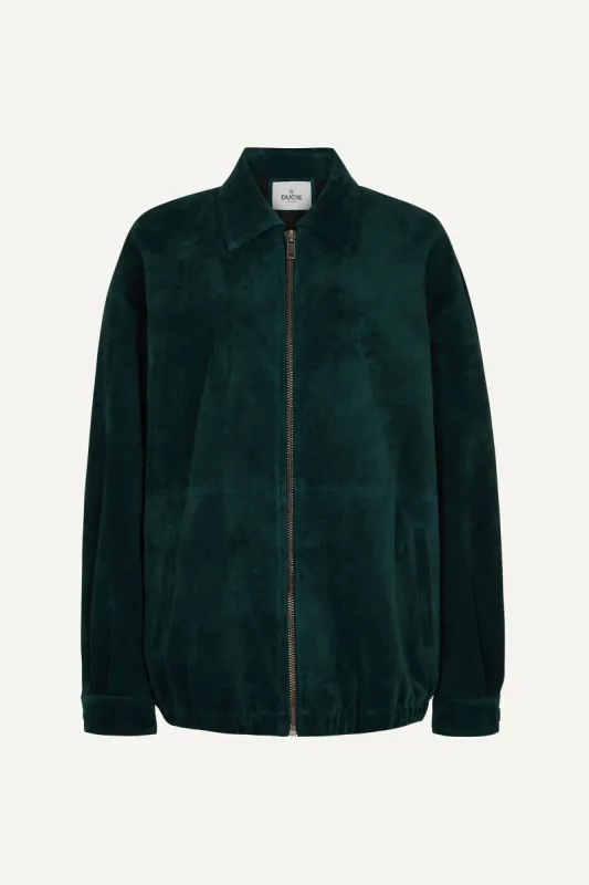 Atlas Suede Leather Jacket - Green (W/S) RRP £620 sold by DUCIE