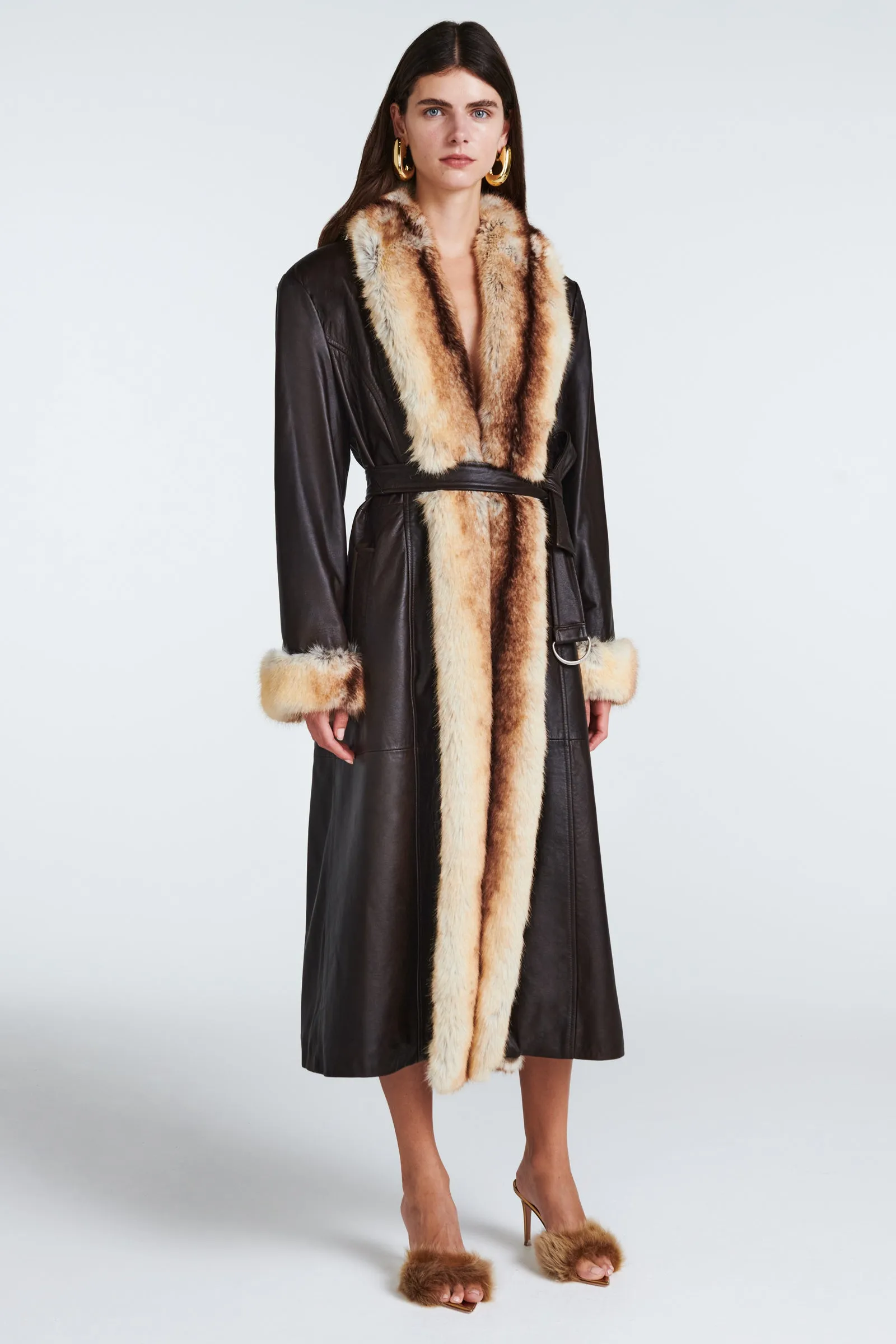 Freya Leather and Faux Fur Coat sold by DUCIE product image thumbnail 4