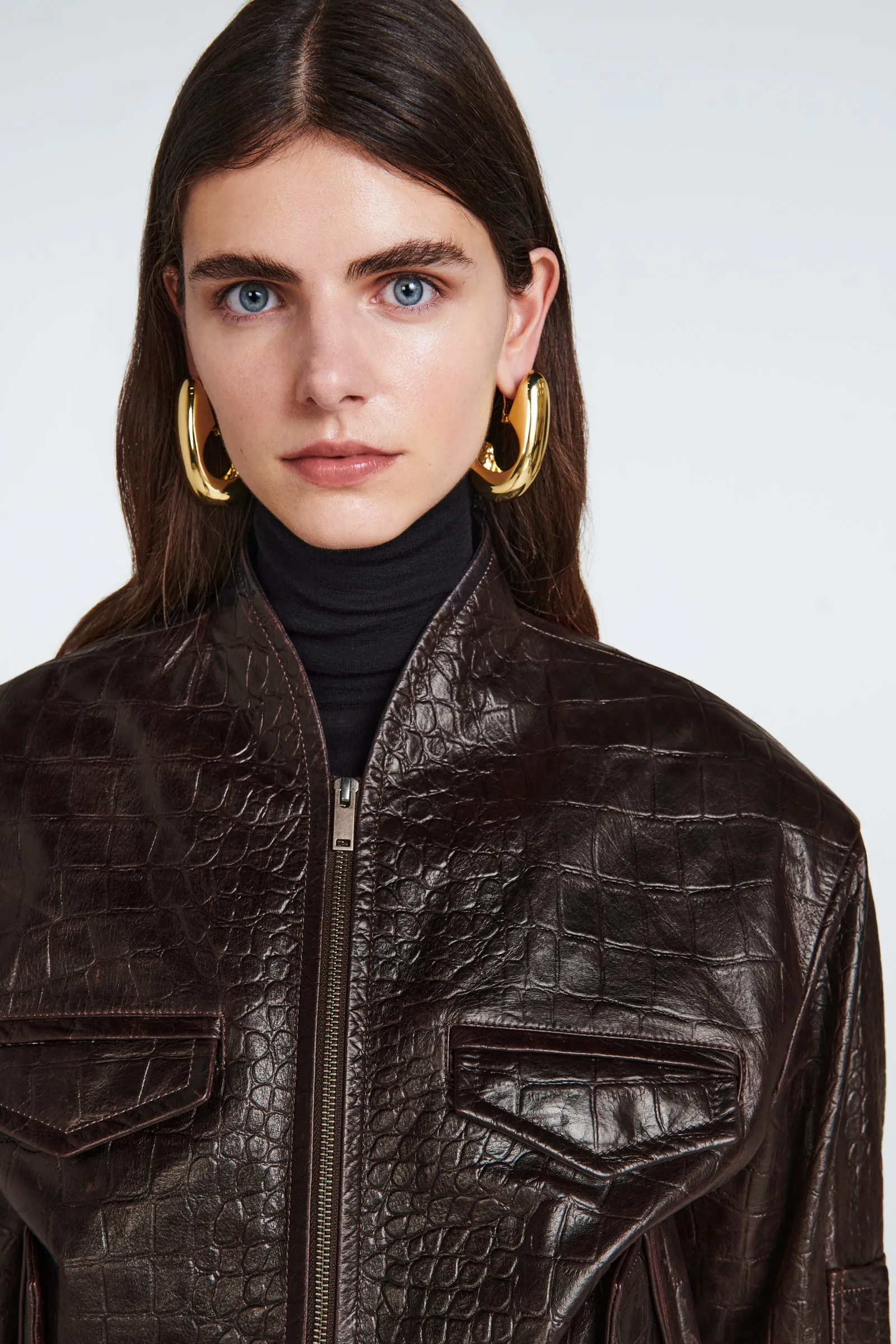 Frankie Croc Leather Bomber sold by DUCIE product image thumbnail 4