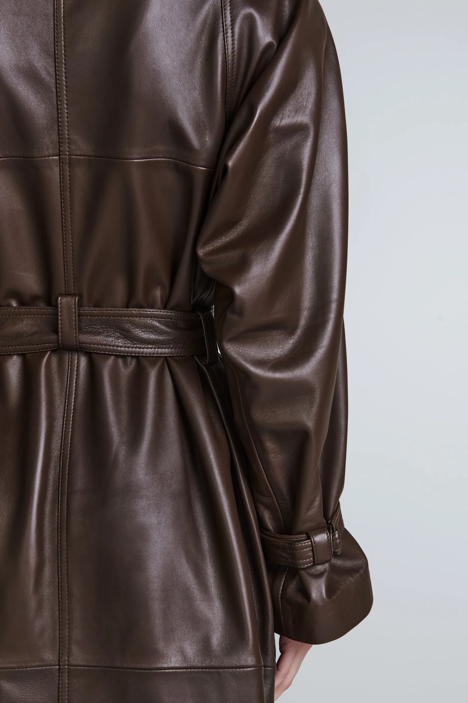 Ivy Leather Trench Coat sold by DUCIE product image thumbnail 5