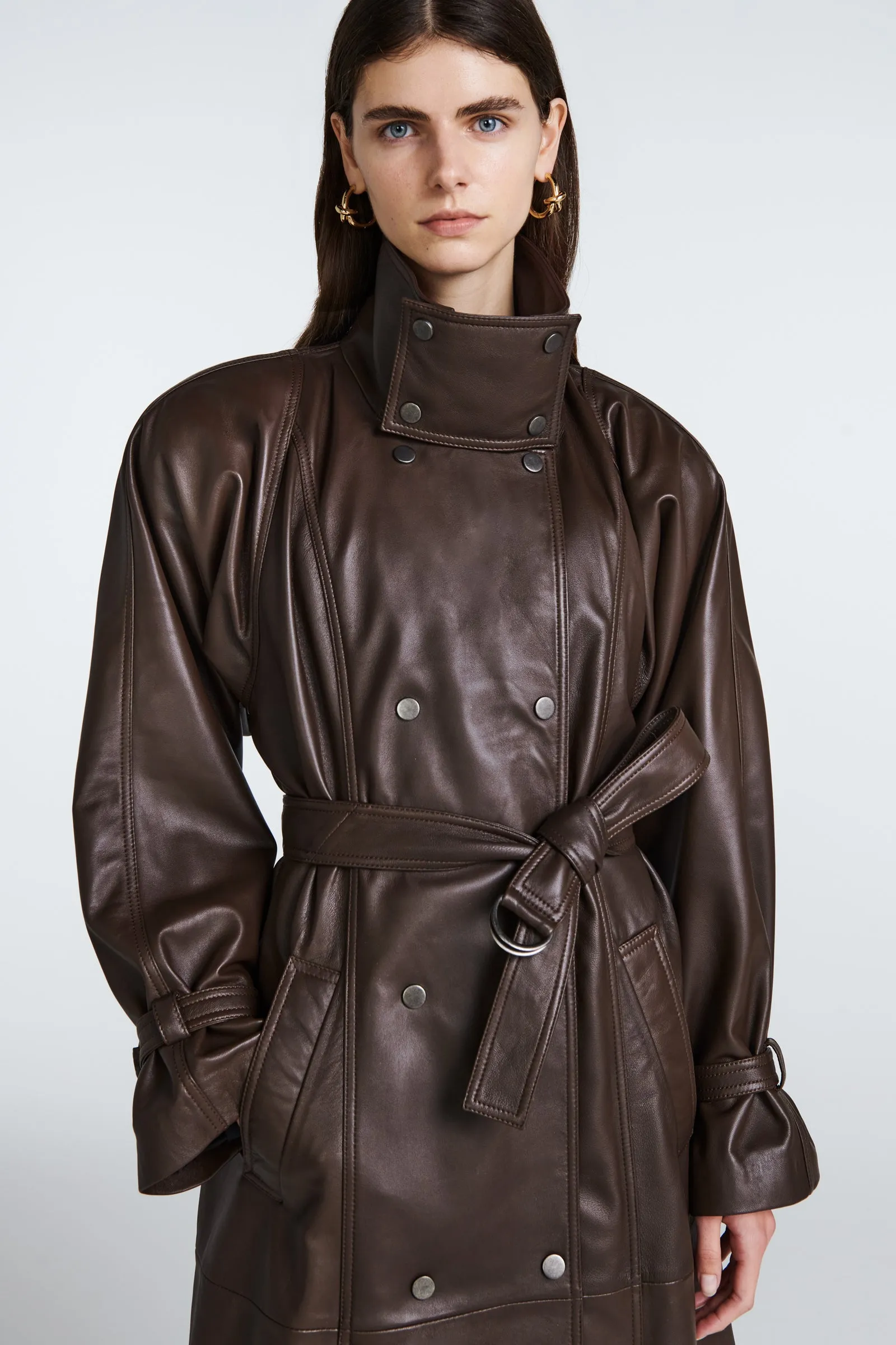 Ivy Leather Trench Coat sold by DUCIE product image thumbnail 3