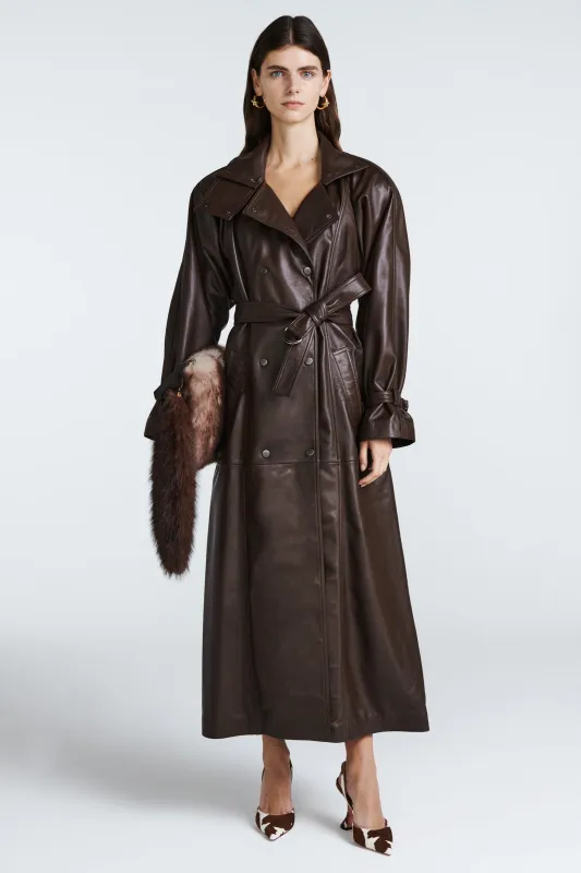 Ivy Leather Trench Coat made by DUCIE