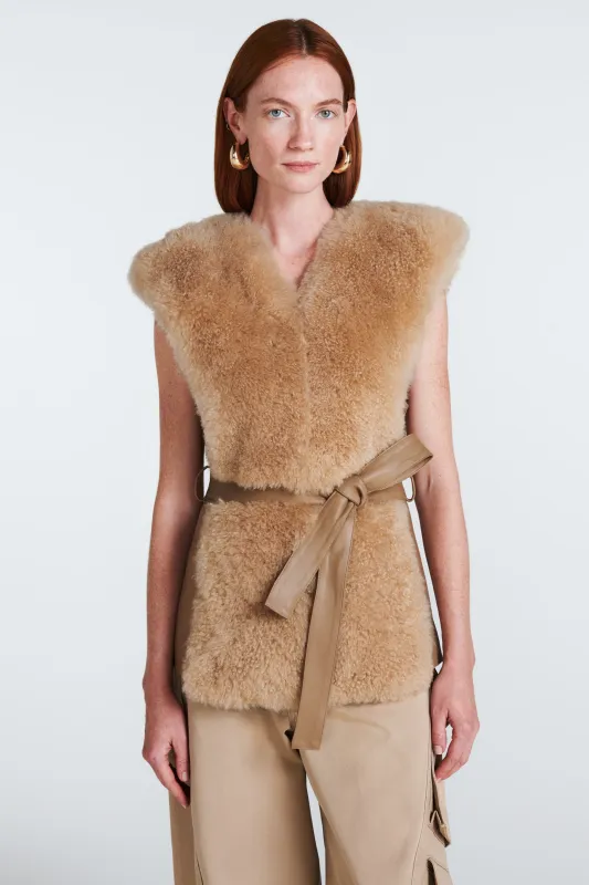 Eva Shearling Gilet sold by DUCIE