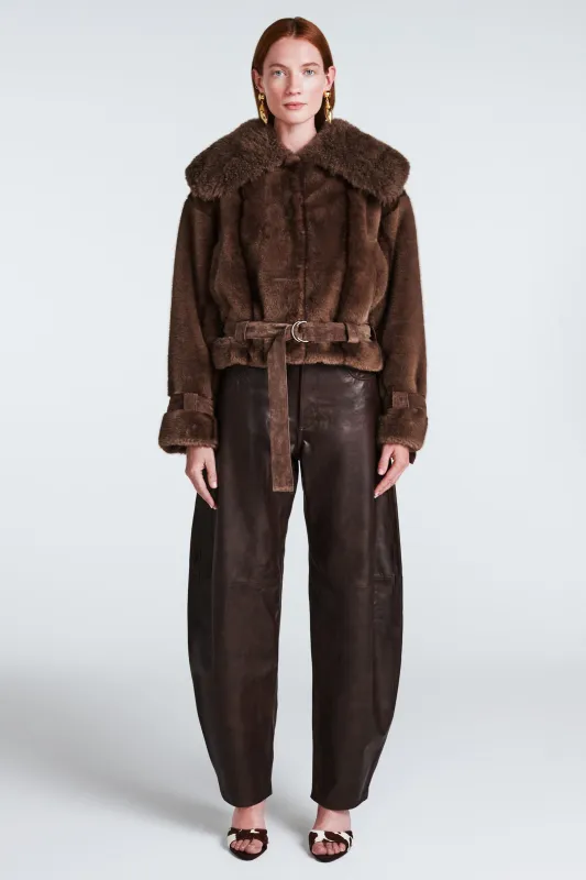 Aurora Faux Fur & Shearling Jacket sold by DUCIE